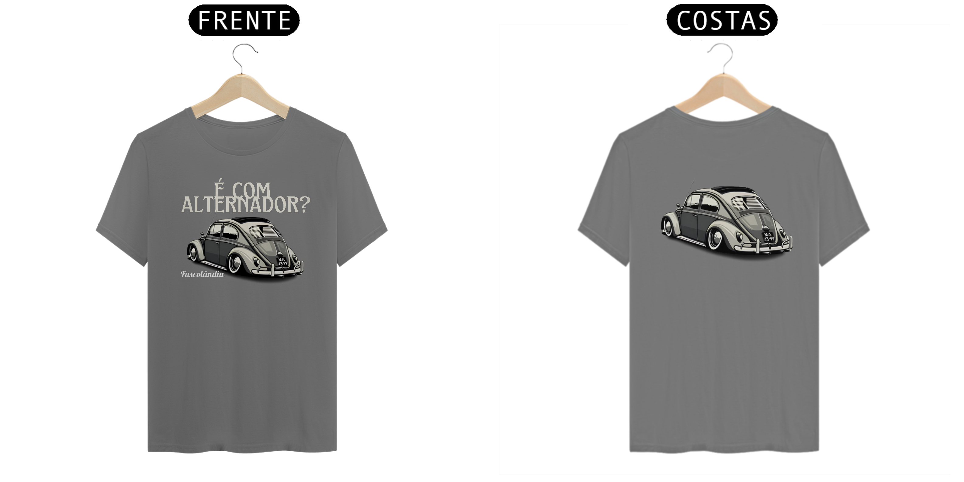 Camiseta Estonada - É Com Alternador? - Estampa Frente E Costas