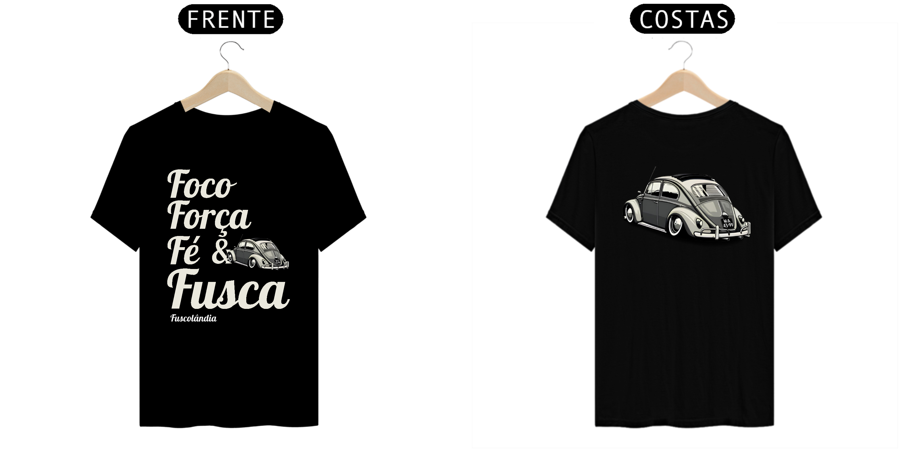Camiseta Prime - Foco Força Fé E Fusca - cor preta