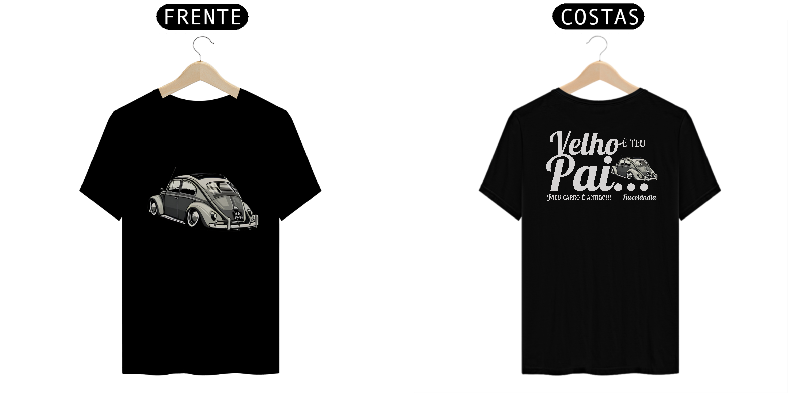 Camiseta Quality Masculina - Meu Carro É Antigo - Estampa Frente E Costas