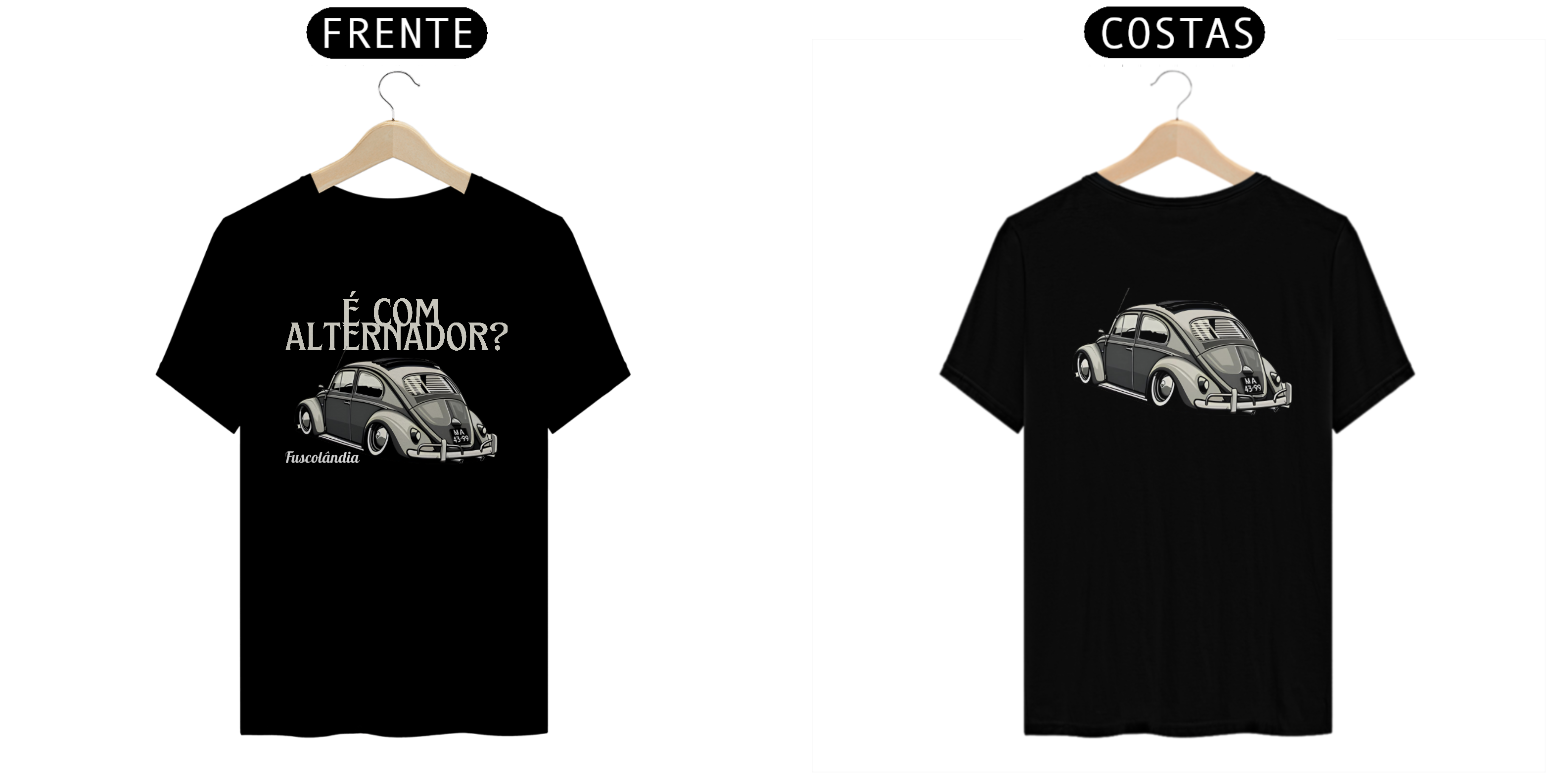 Camiseta Quality Masculina - É Com Alternador? - Estampa Frente E Costas