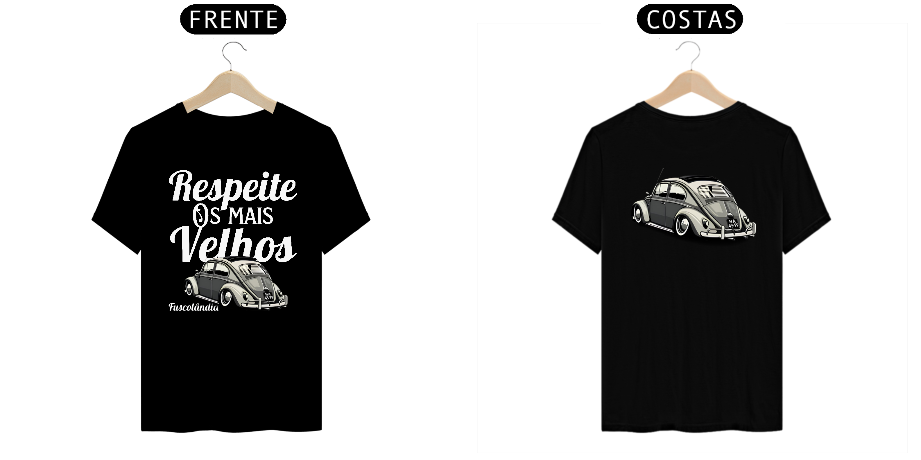 Camiseta Prime Masculina - Respeite Os Mais Velhos - Preta - Estampa Frente e Costas