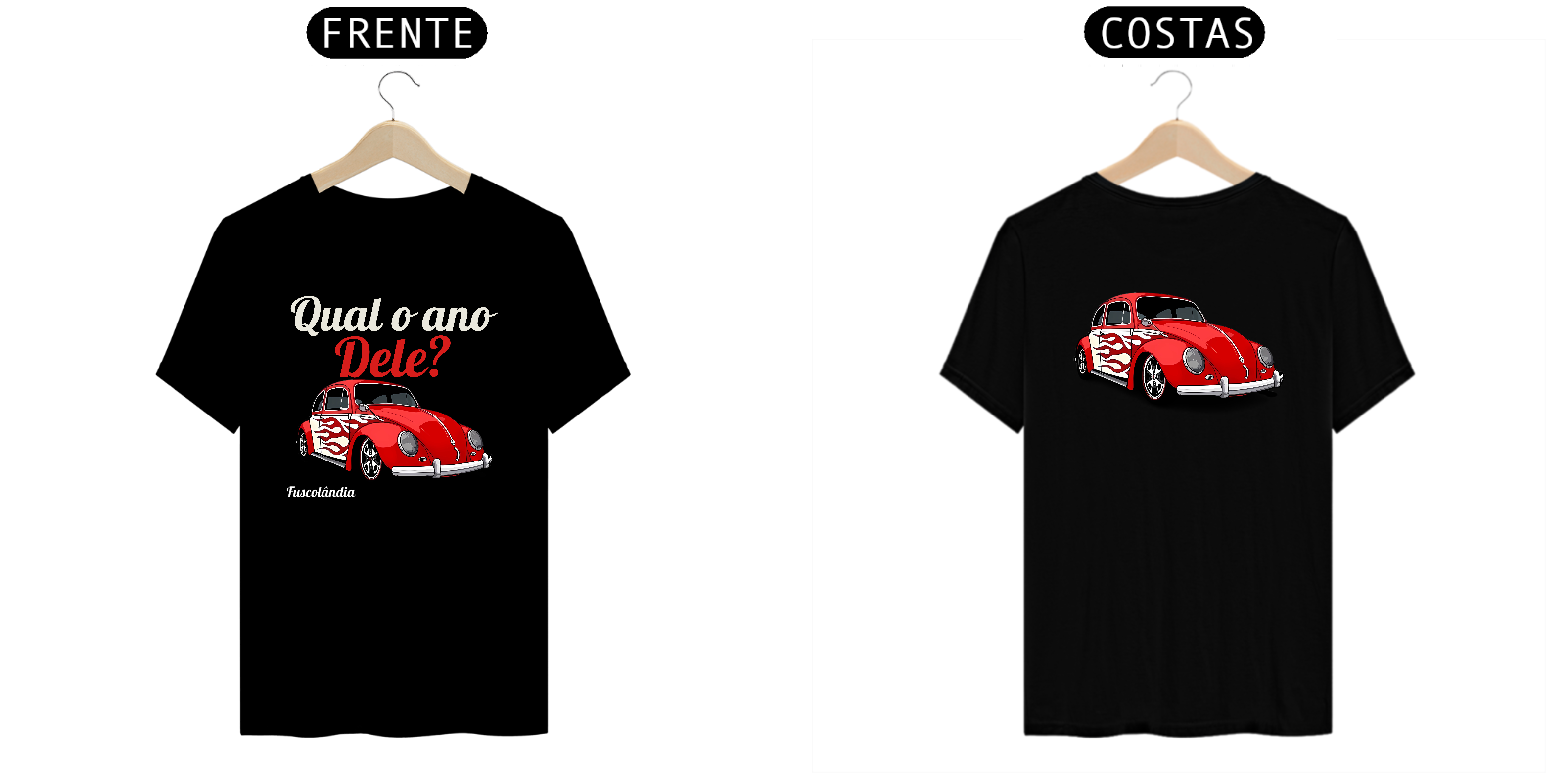 Camiseta Prime Masculina - Qual O Ano Dele? - Preta - Estampa 2 Frente e Costas