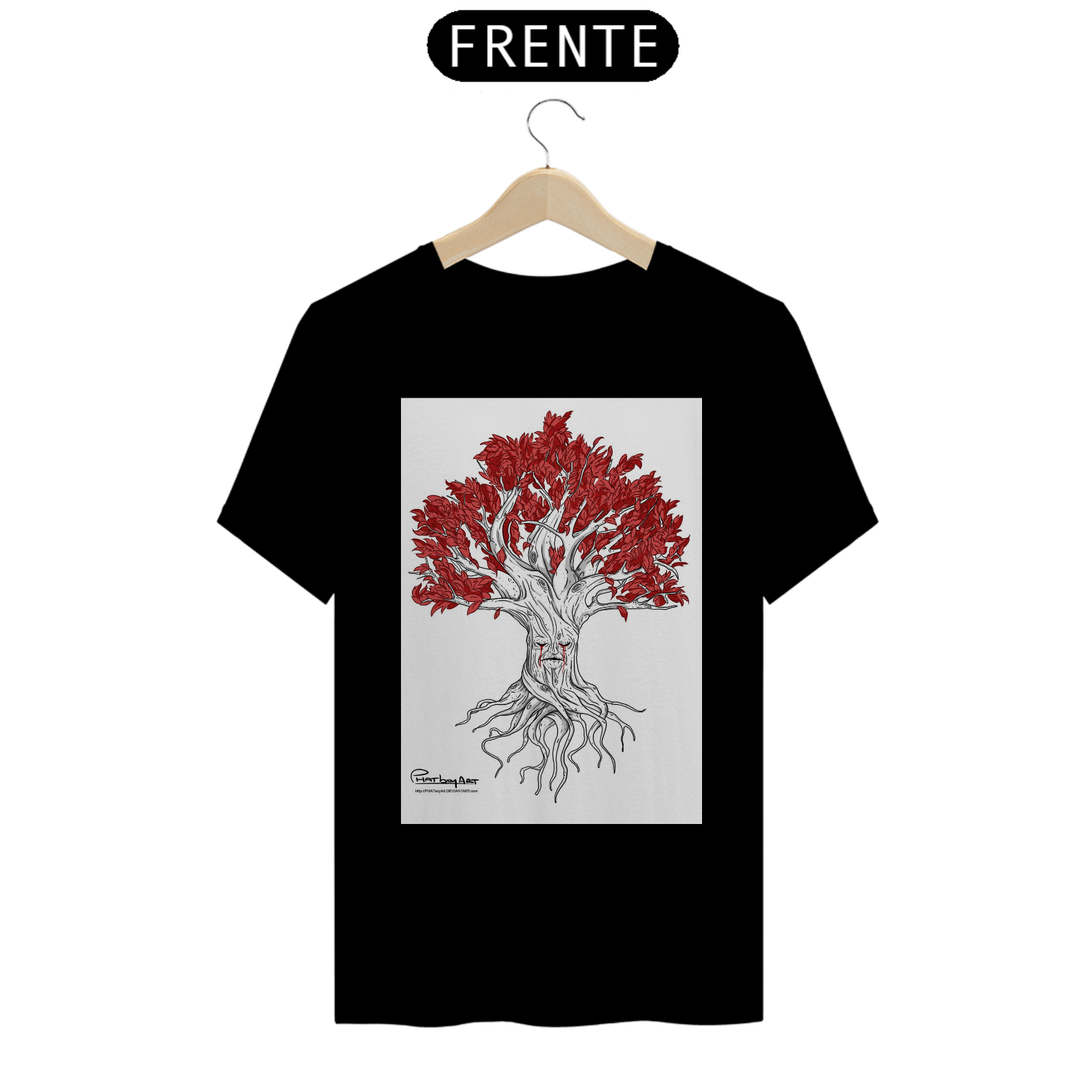 Camiseta masculina árvore coração