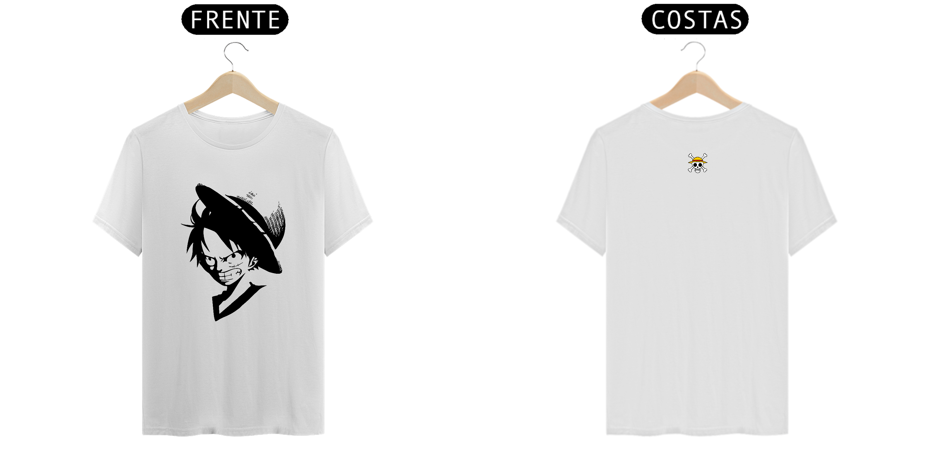 T - Shirt Prime - Luffy - Hat - Branca