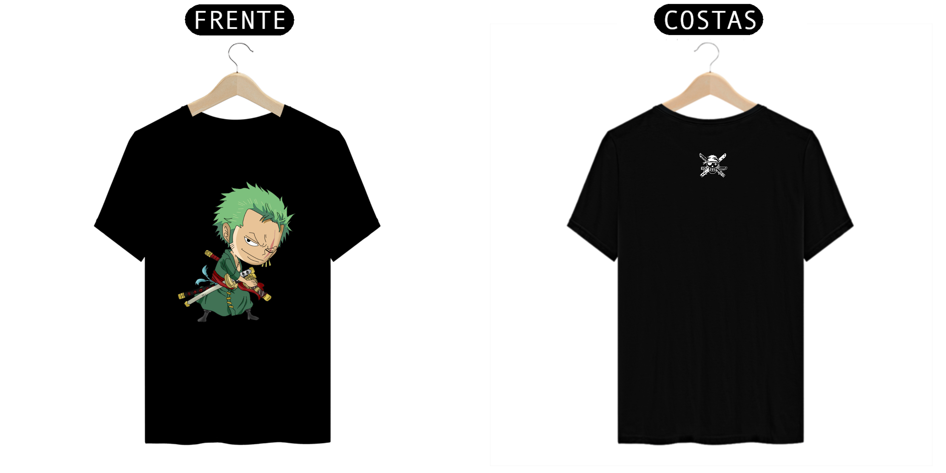 T - Shirt Prime - Roronoa Zoro - Chibi - Preta