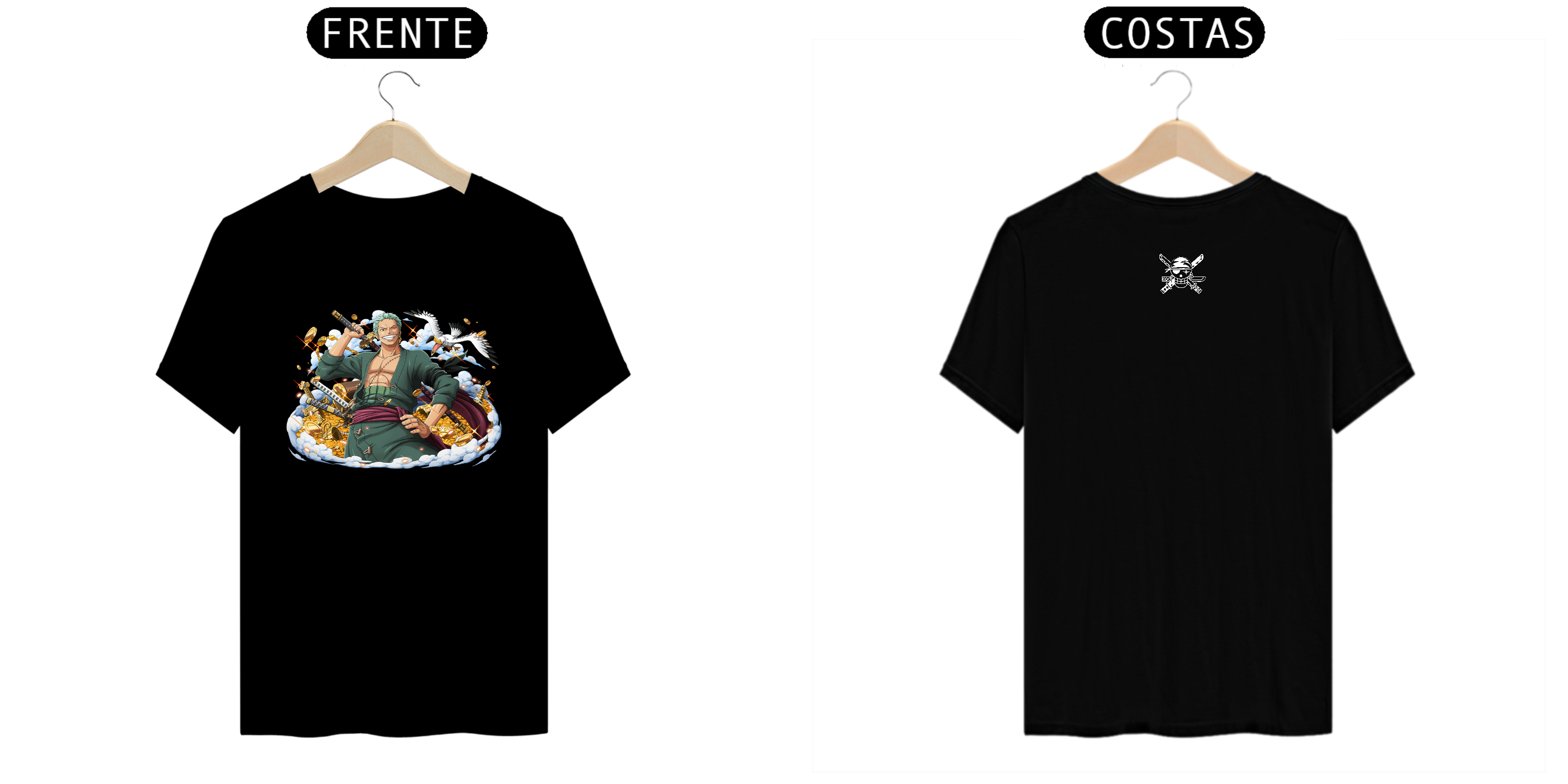 T - Shirt Prime - Roronoa Zoro - Treasure - Preta