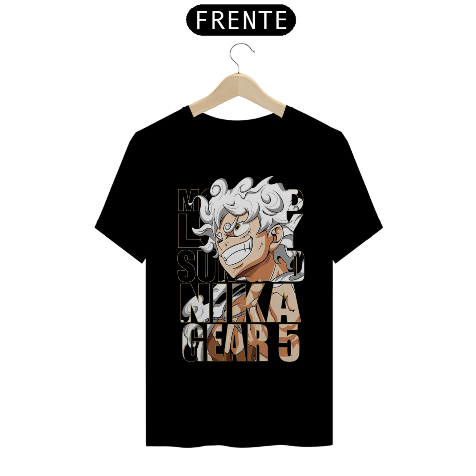 Camiseta Luffy Nika Gear 5 - Preta
