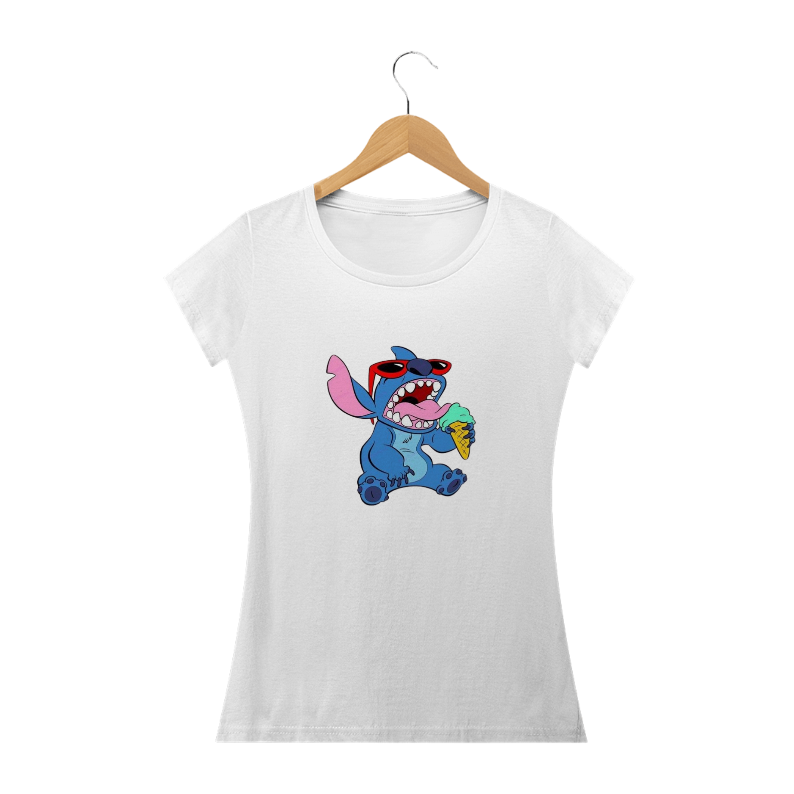 Camiseta Feminina Stitch - Sorvete