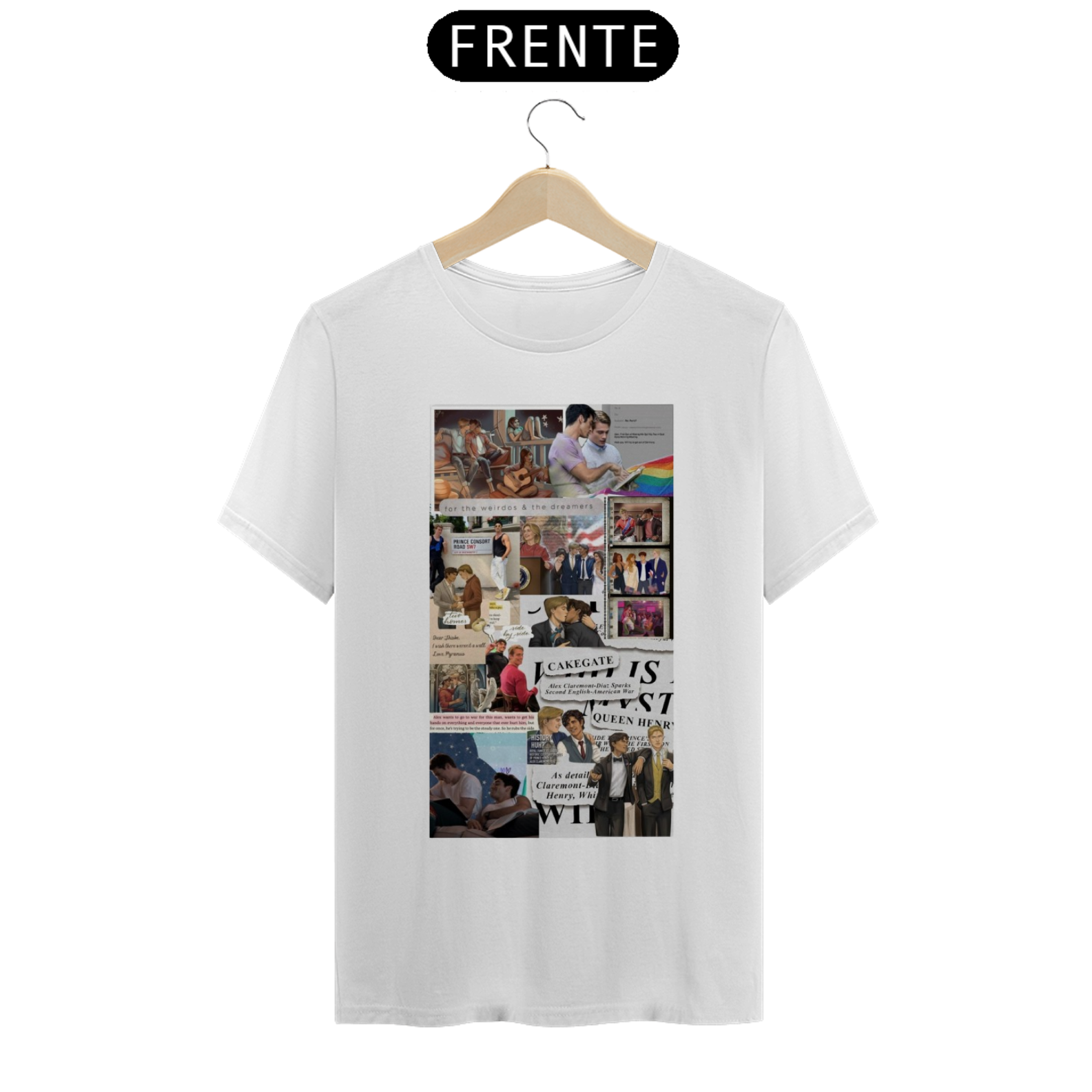 Camiseta Classica Vermelho Branco e Sangue azul 