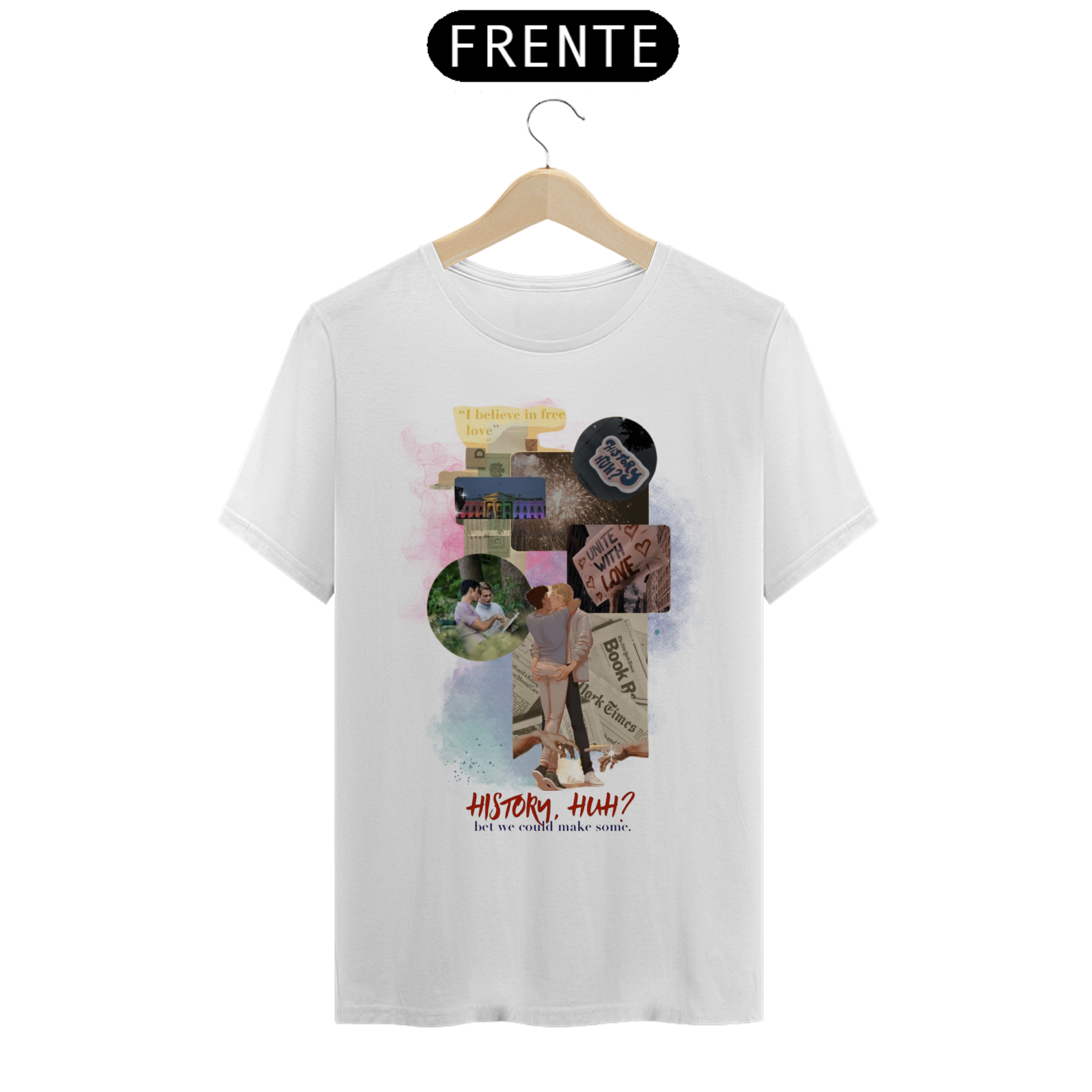 Camiseta Classica Vermelho Branco e Sangue azul - HUH?