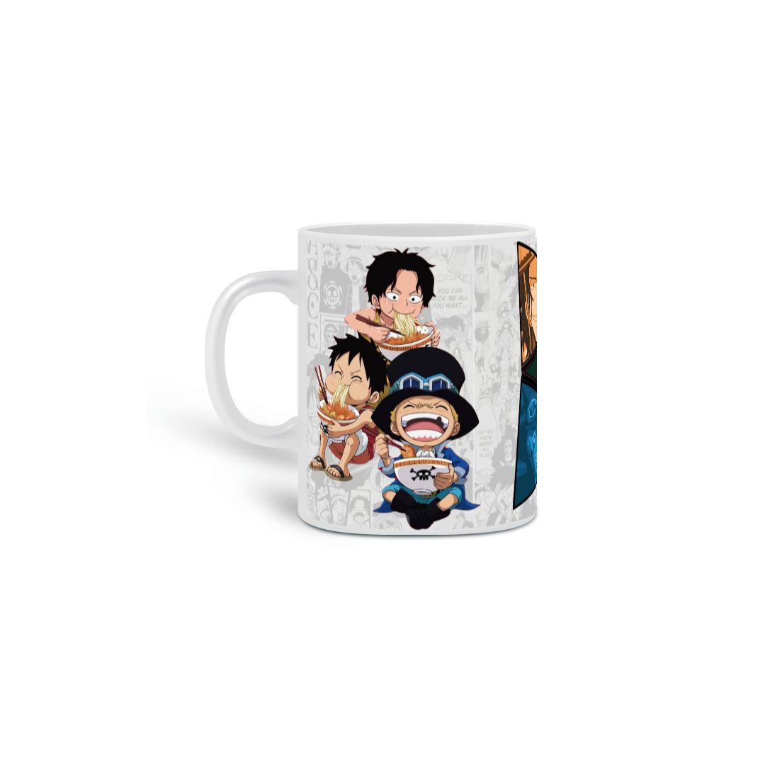 Caneca One Piece - Os tres irmãos (Luffy, Sabo, Ace)