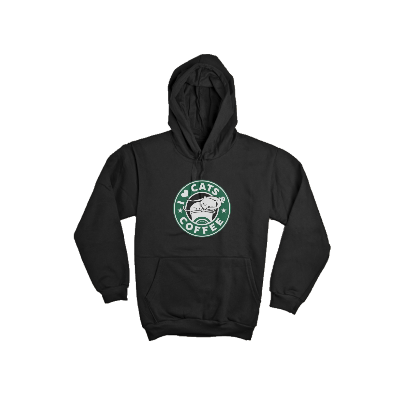 Moletom Canguru Cats - I Love Cats & Coffee