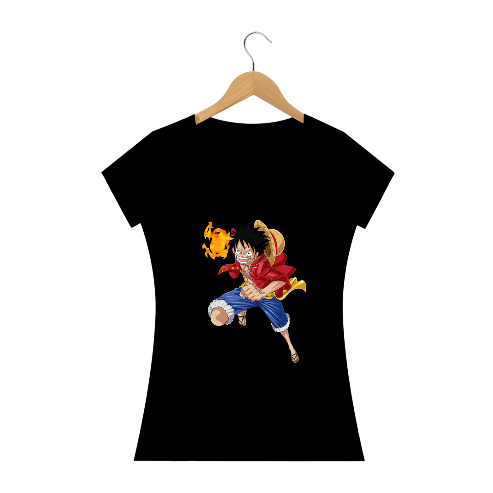camiseta do luffy Gomu Gomu no Red Hawk feminina