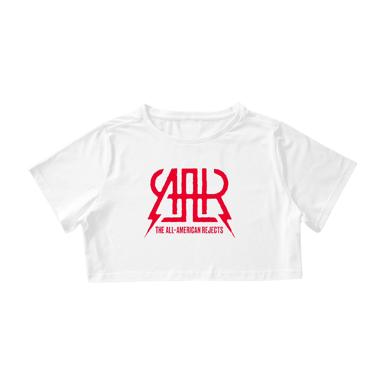 Nome do produto: Camiseta Cropped THE ALL-AMERICAN REJECTS Logo Vermelho
