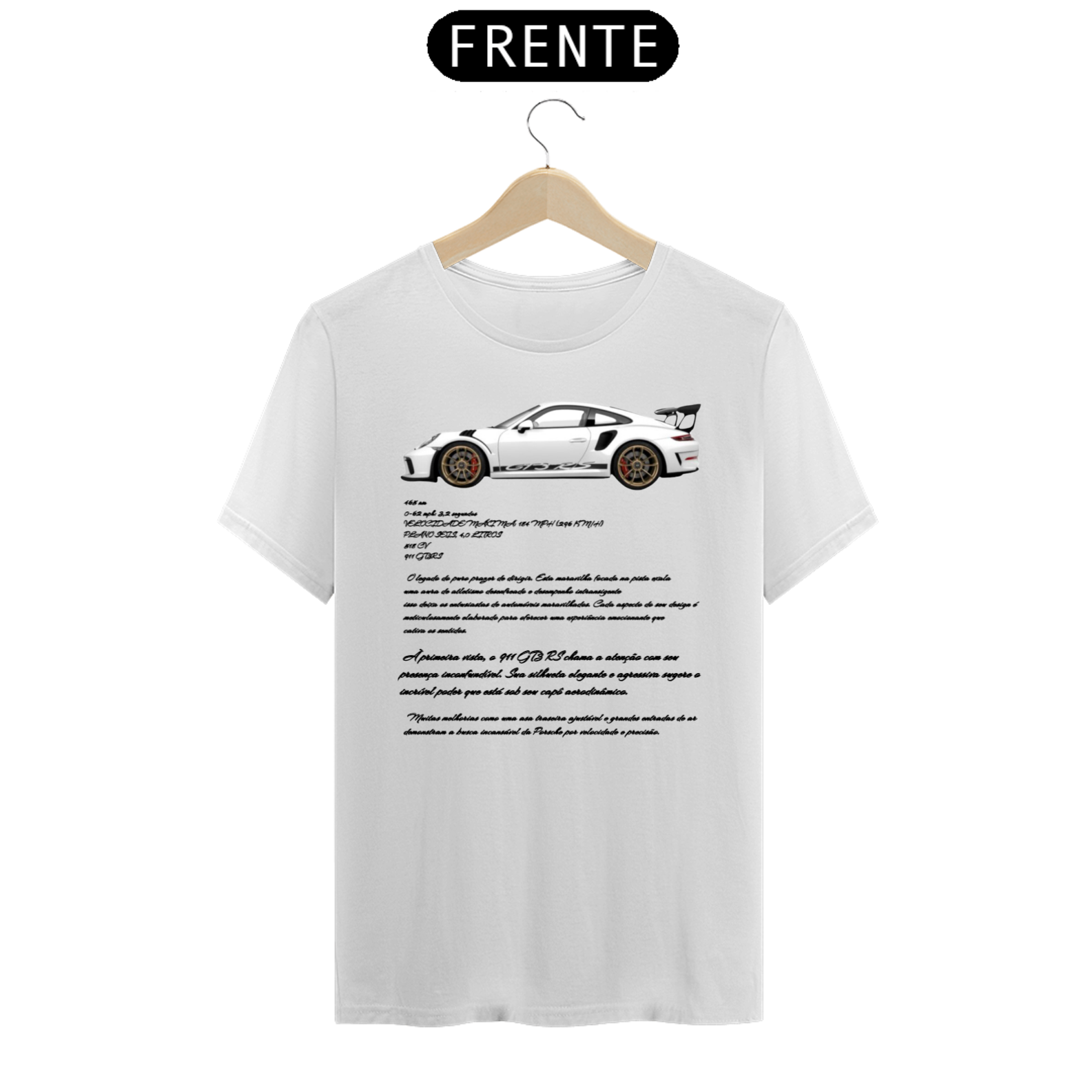 camiseta manga curta (porsche 911 GT3) branca