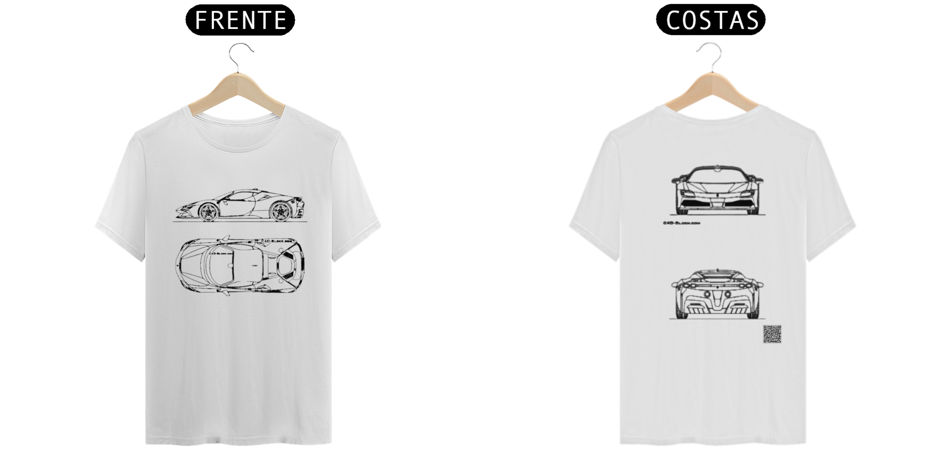 camiseta manga curta (ferrari sf90 stradale) Branca 