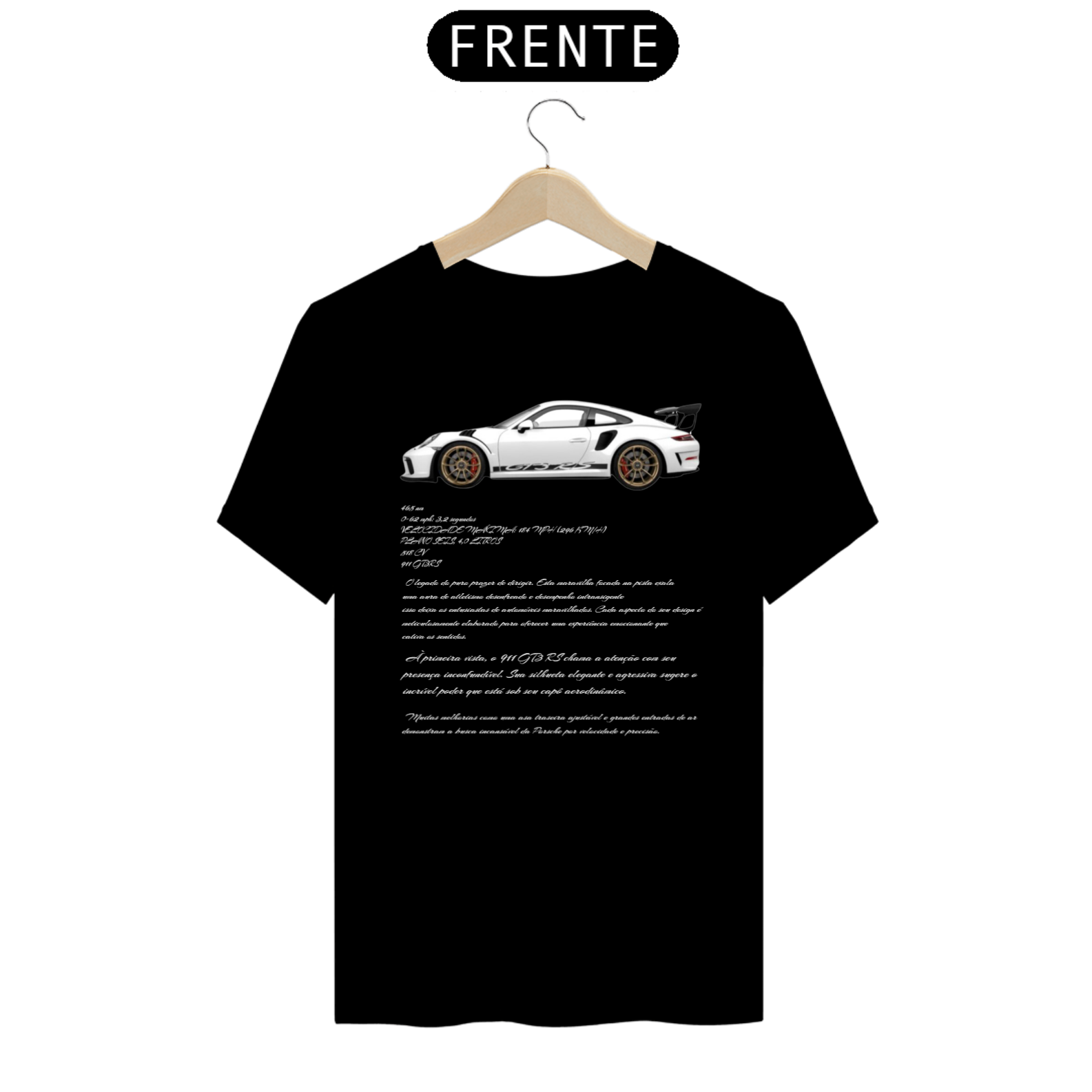 camiseta manga curta (porsche 911 GT3) preta