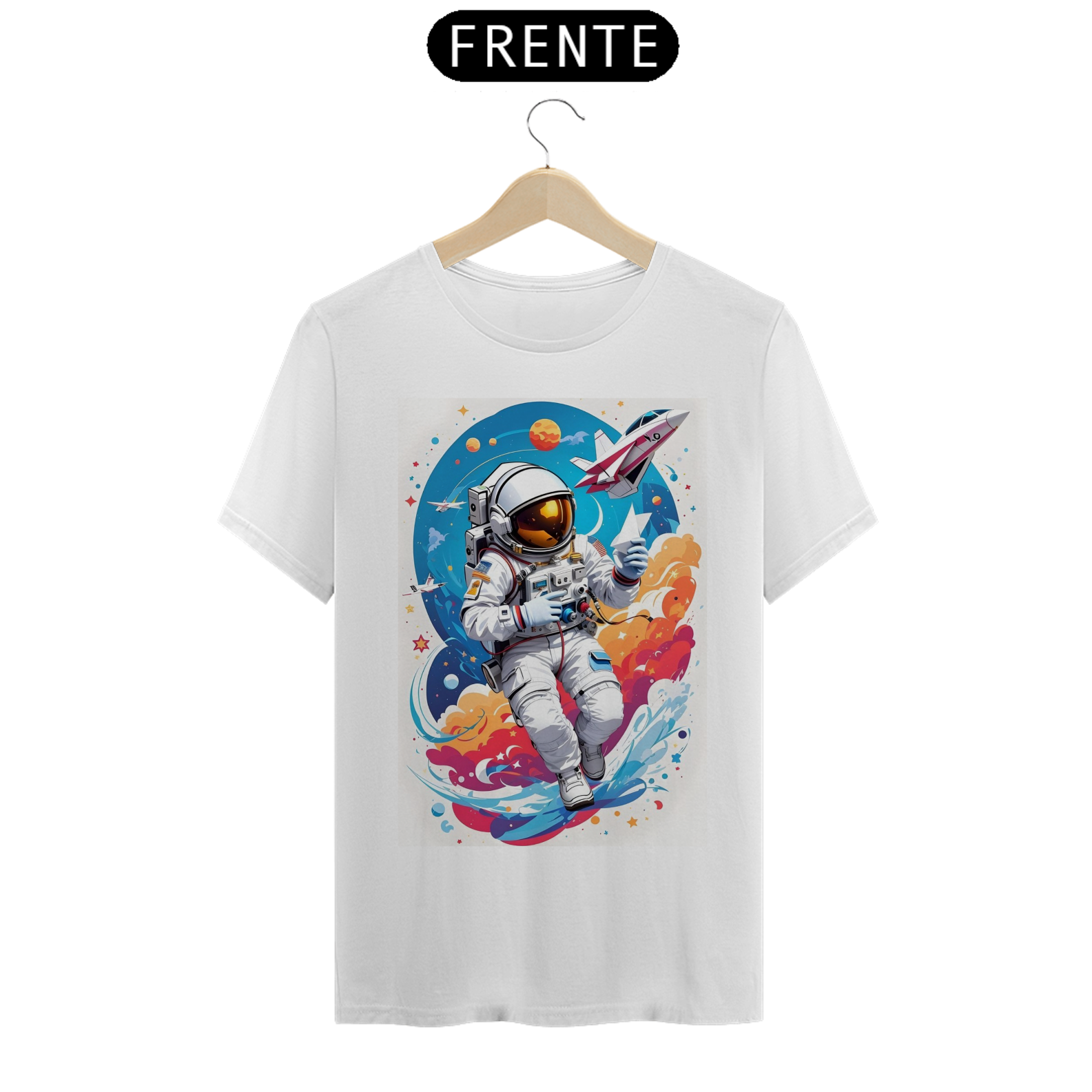 camisa masculina astronauta
