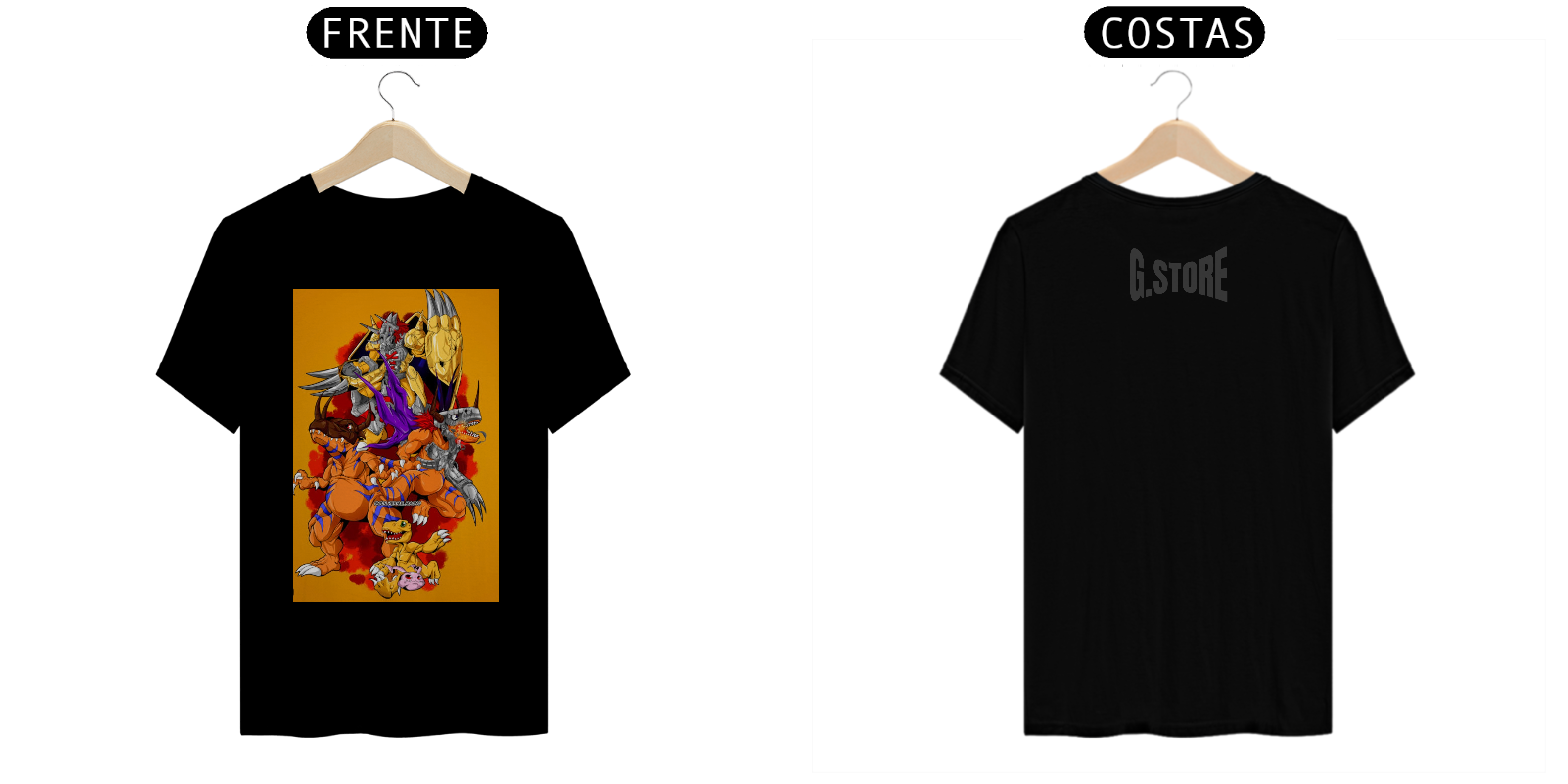 T-SHIRT Digimon Brasão Coragem