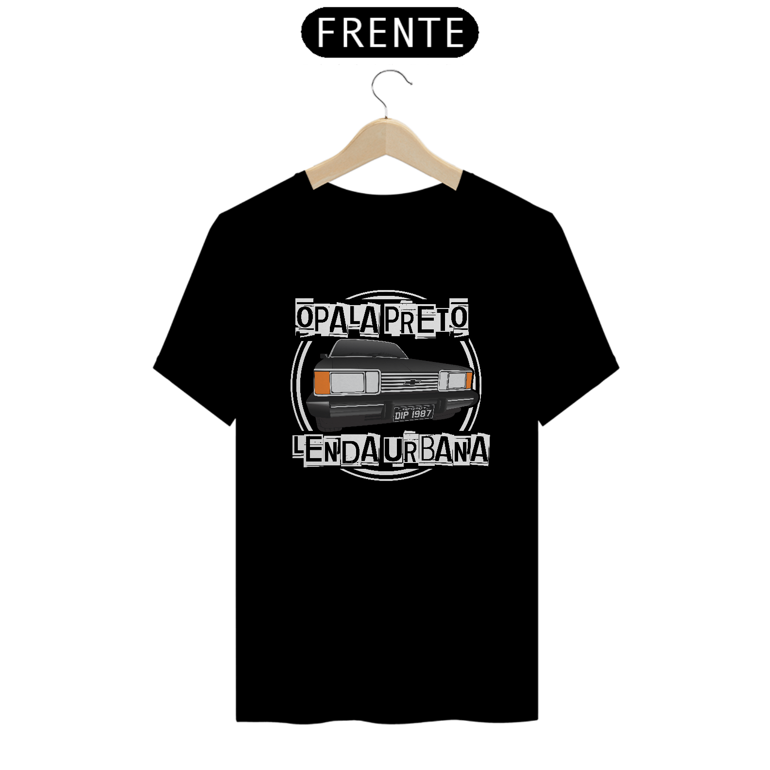 Nome do produto  Camiseta Opala Preto Lenda Urbana Letra Branca