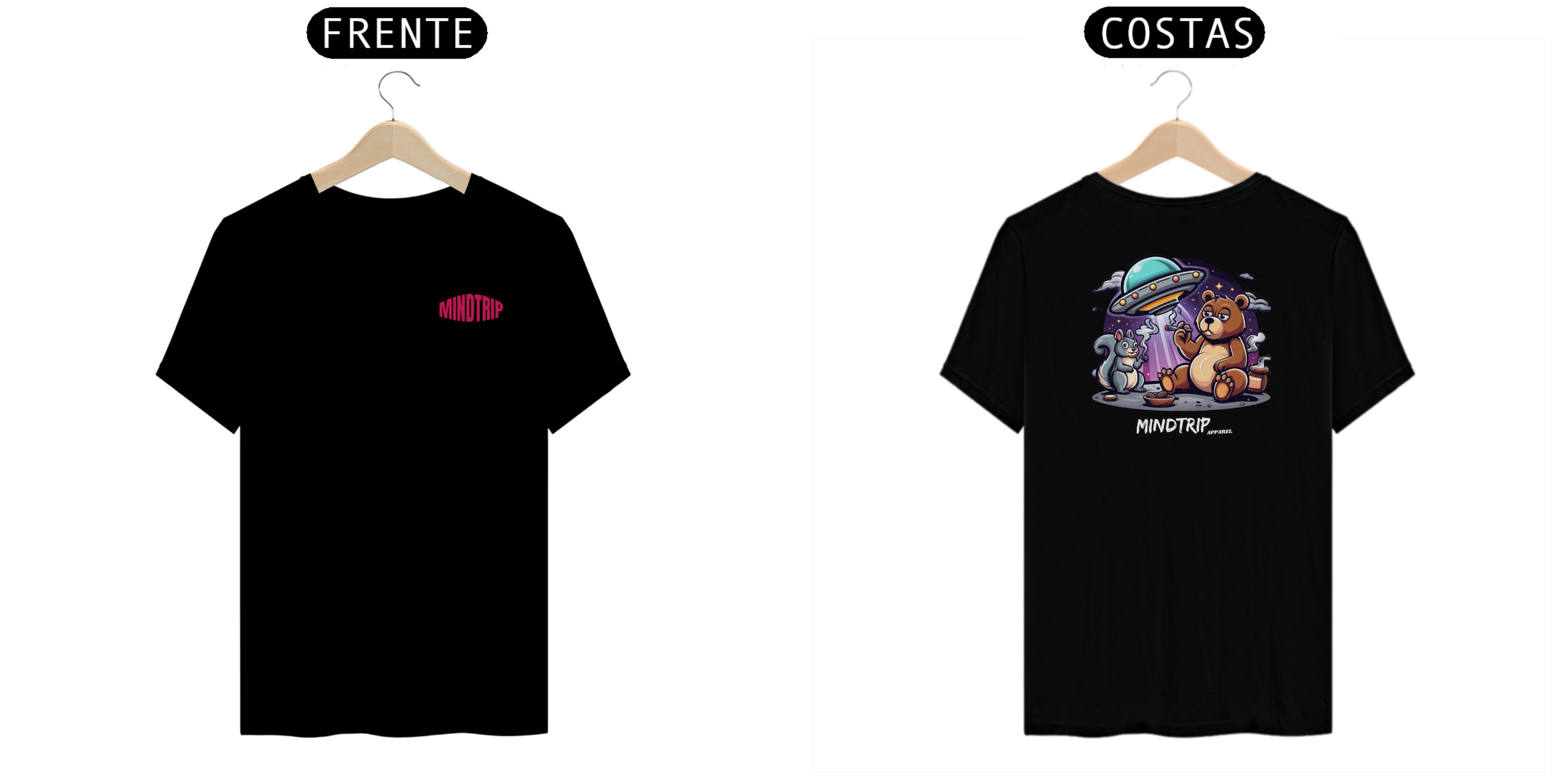 Camiseta Urso e Esquilo Sendo Observados (MINDTRIP Apparel)