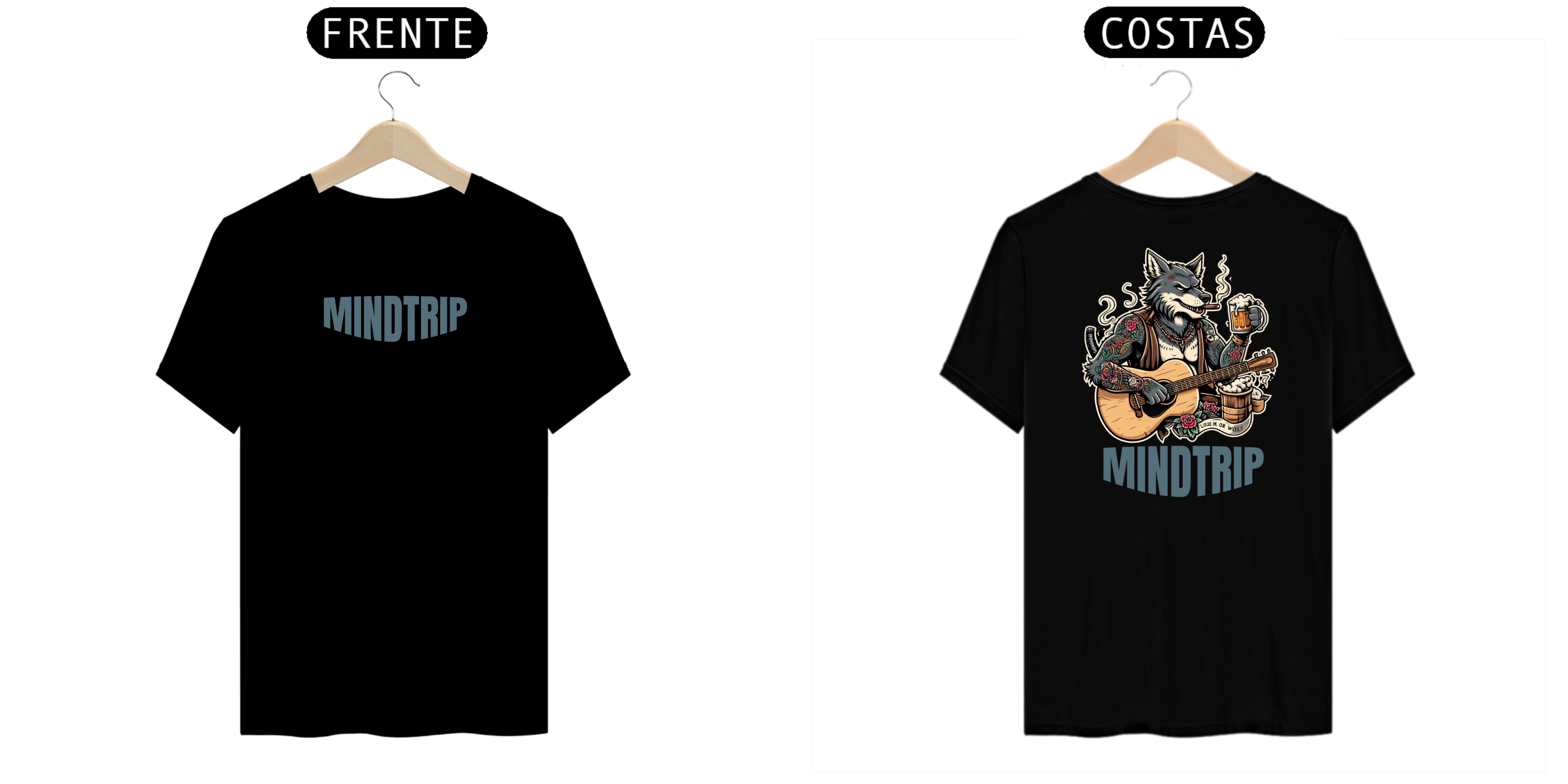 Camiseta Lobo Músico (Mindtrip Apparel)