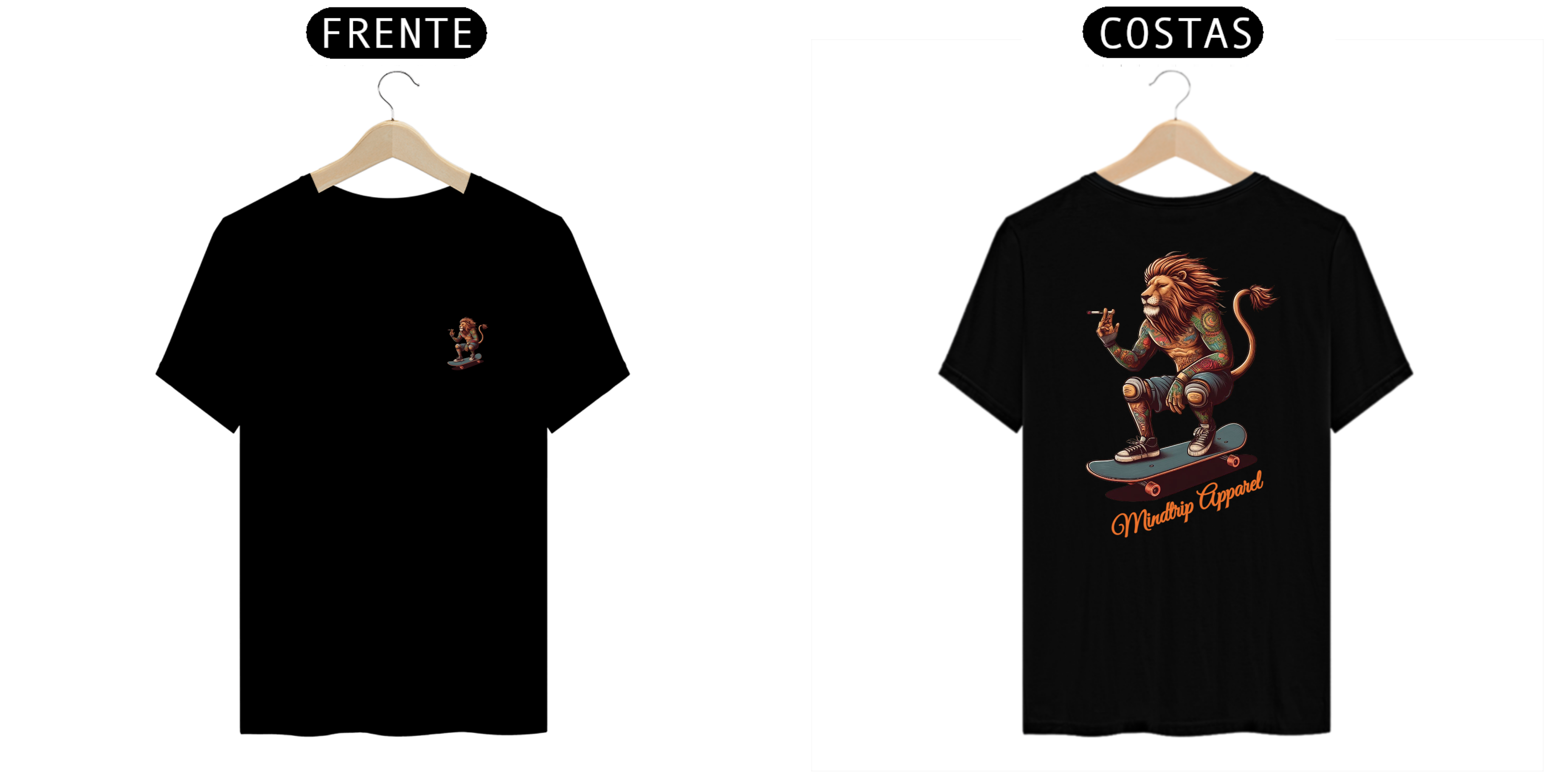 Camiseta Leão Skatista (Mindtrip Apparel)