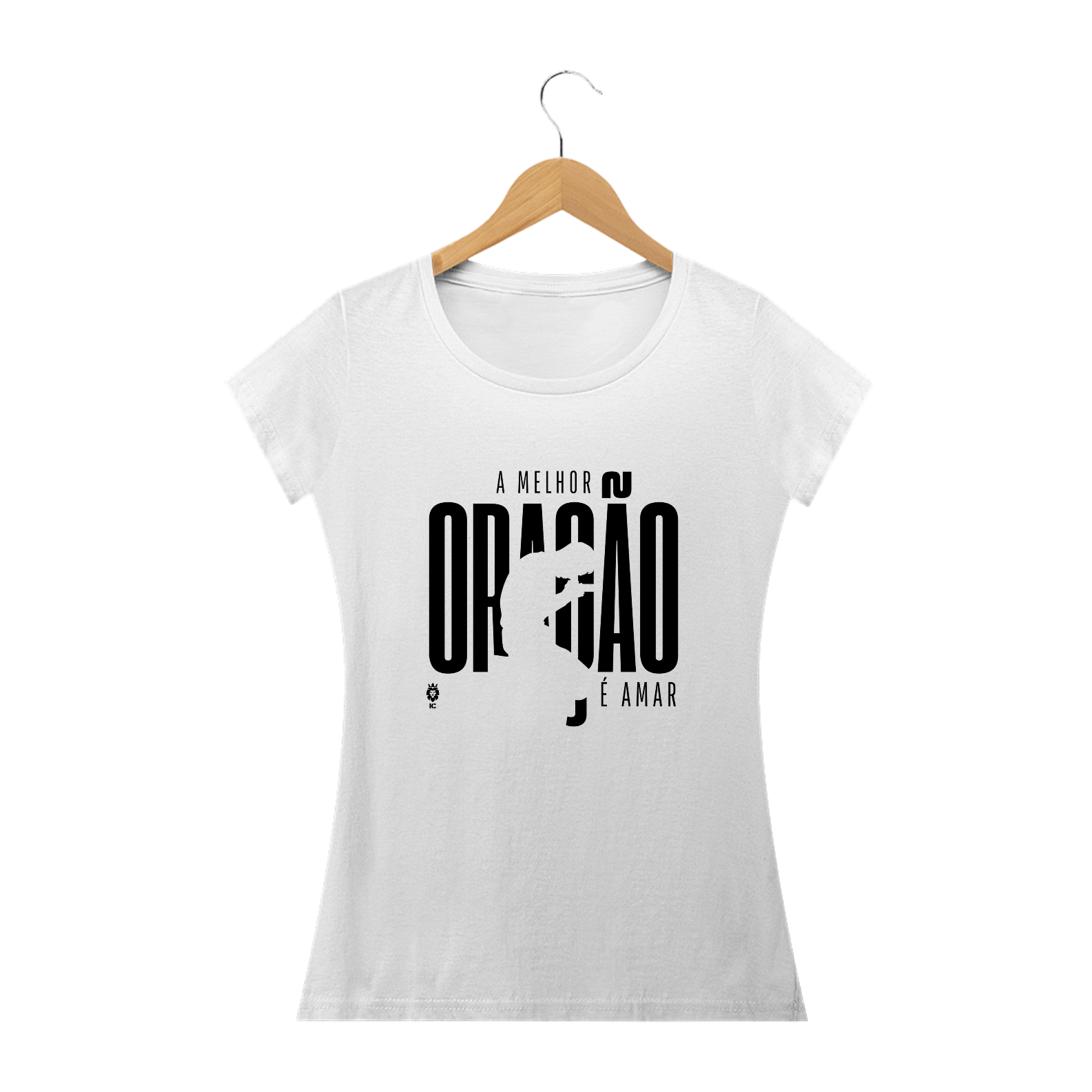 Camiseta Baby Clássica A Melhor Oração é Amar - Identidade Cristã