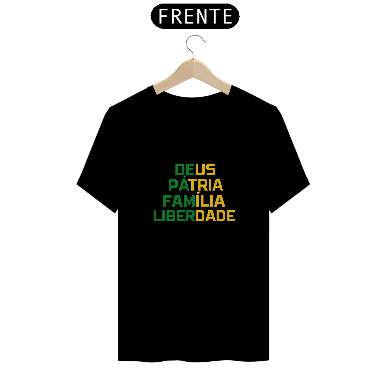 Camiseta Masculina Deus, Pátria, Família, Liberdade
