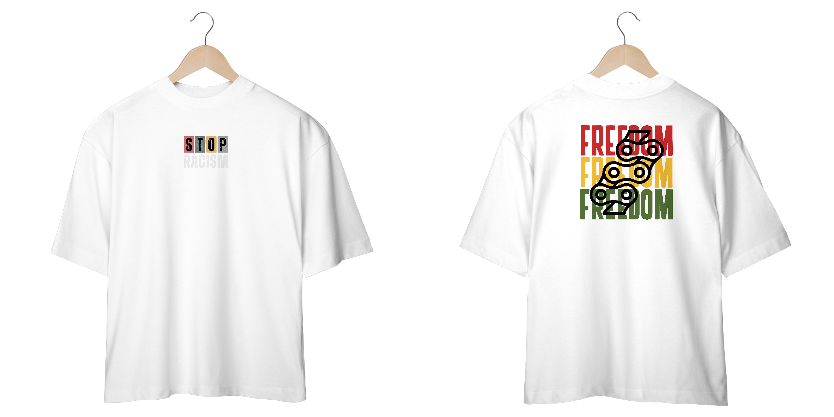 camiseta stop racism/ freedom