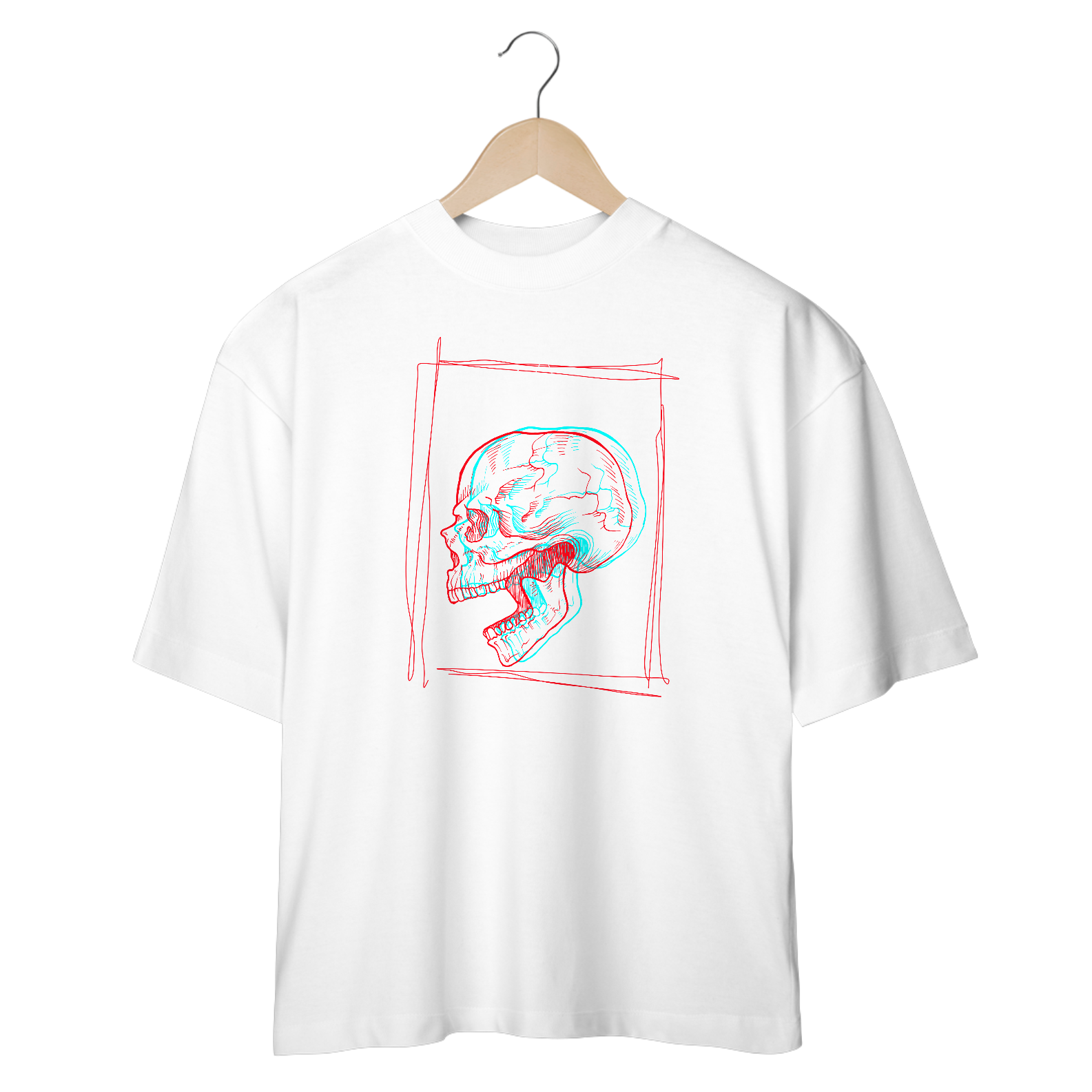 Camiseta caveira boca aberta