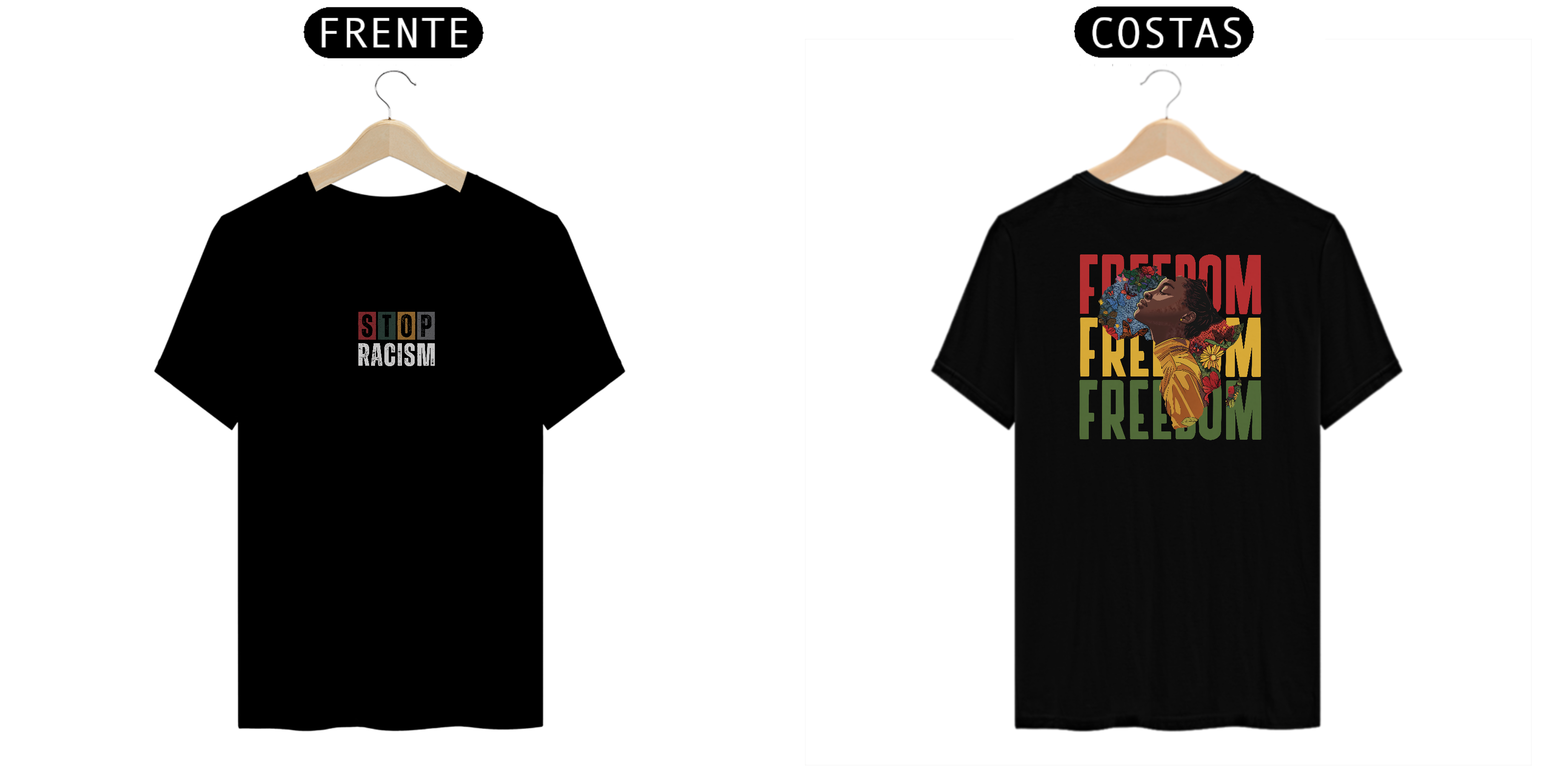 Camiseta stop racismo/freedom