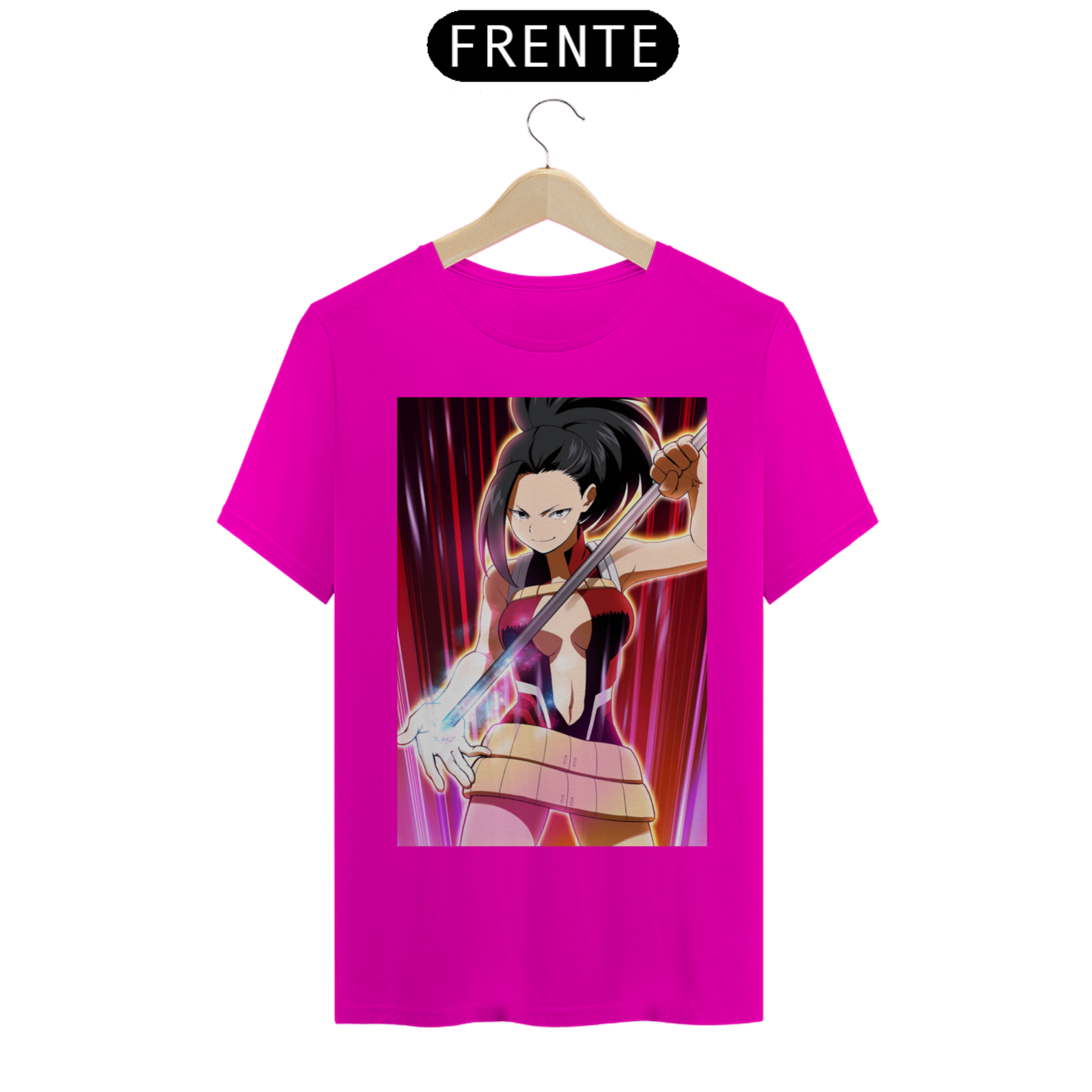 T-Shirt Classic Camisa Momo Yaoyorozu em NerdStyle - Vista seu