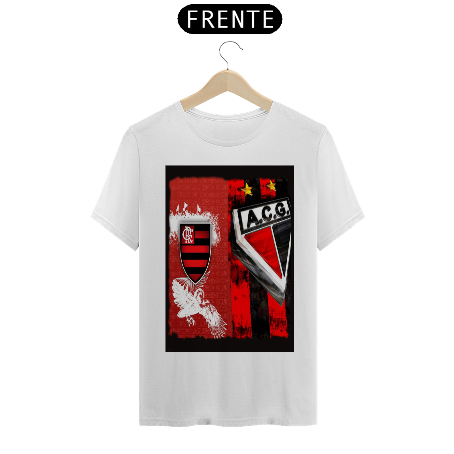 Camiseta Casual Personaliza do Flamengo e Do Atlético Goianiense. 
