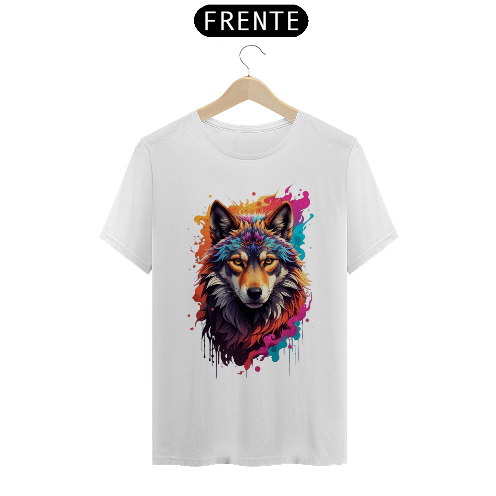 Lobo aquarela masculina