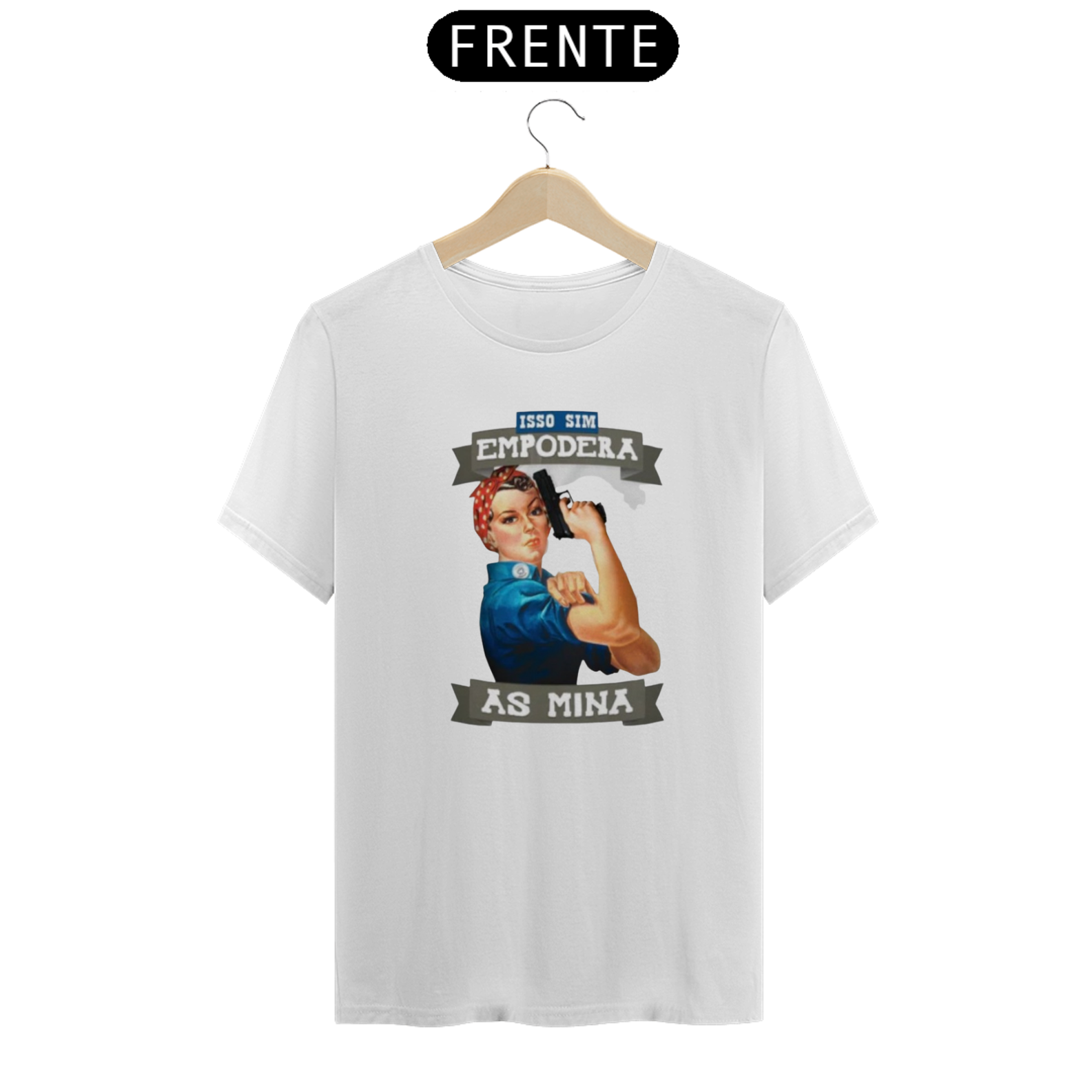 Camiseta Mina empoderada armada masculina