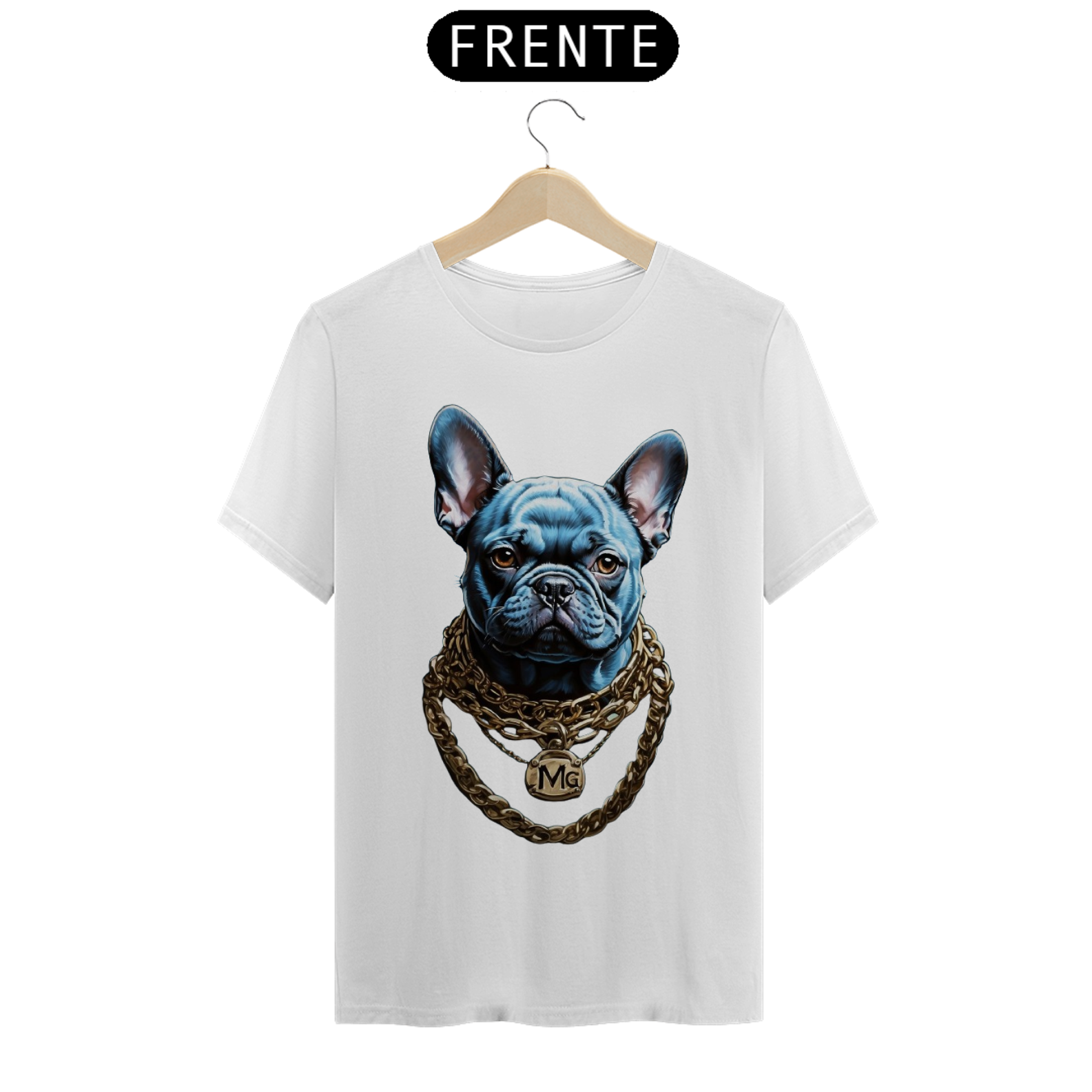 Camiseta Buldogue Mafioso Aquarela