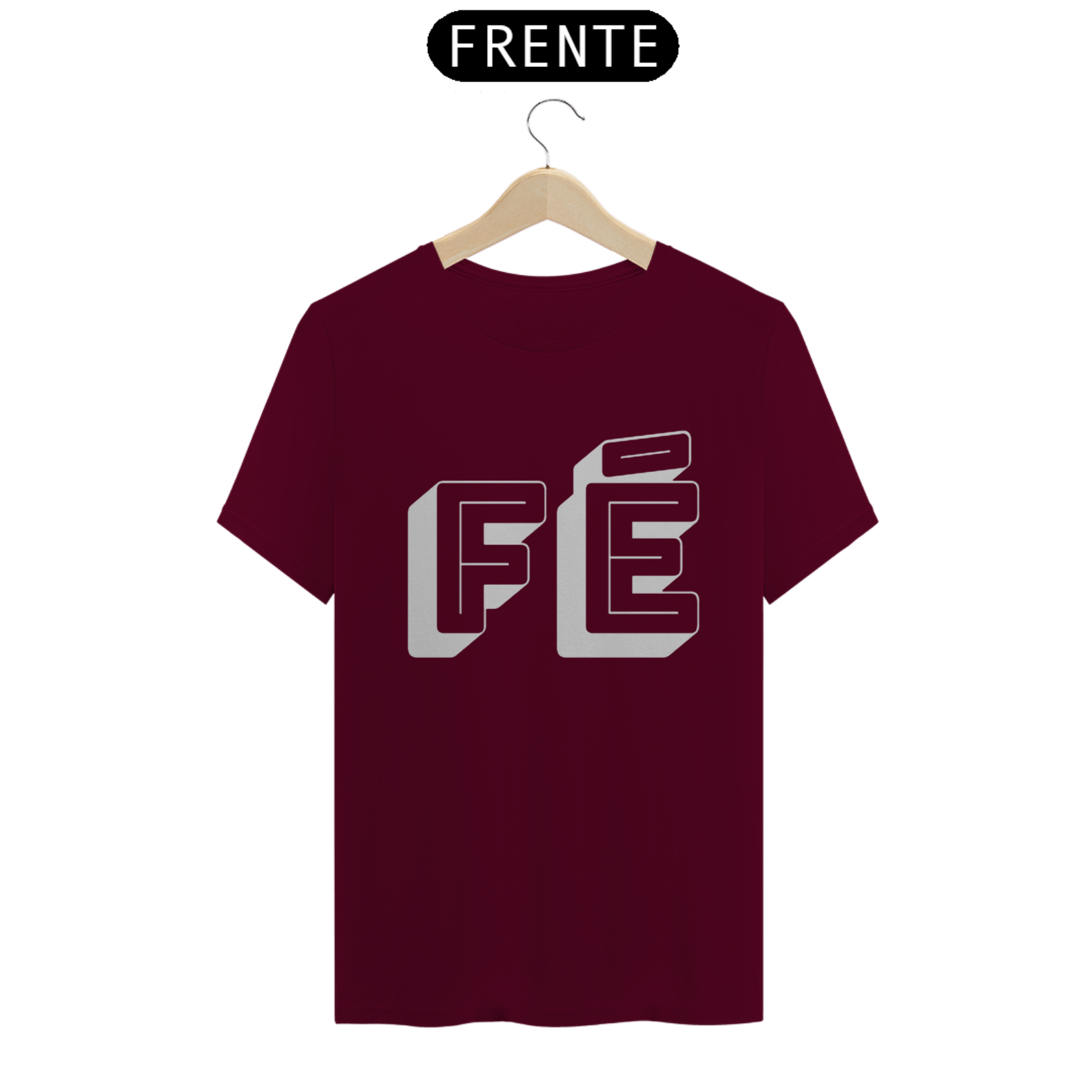 Nome do produto: Camiseta Vinho Fé