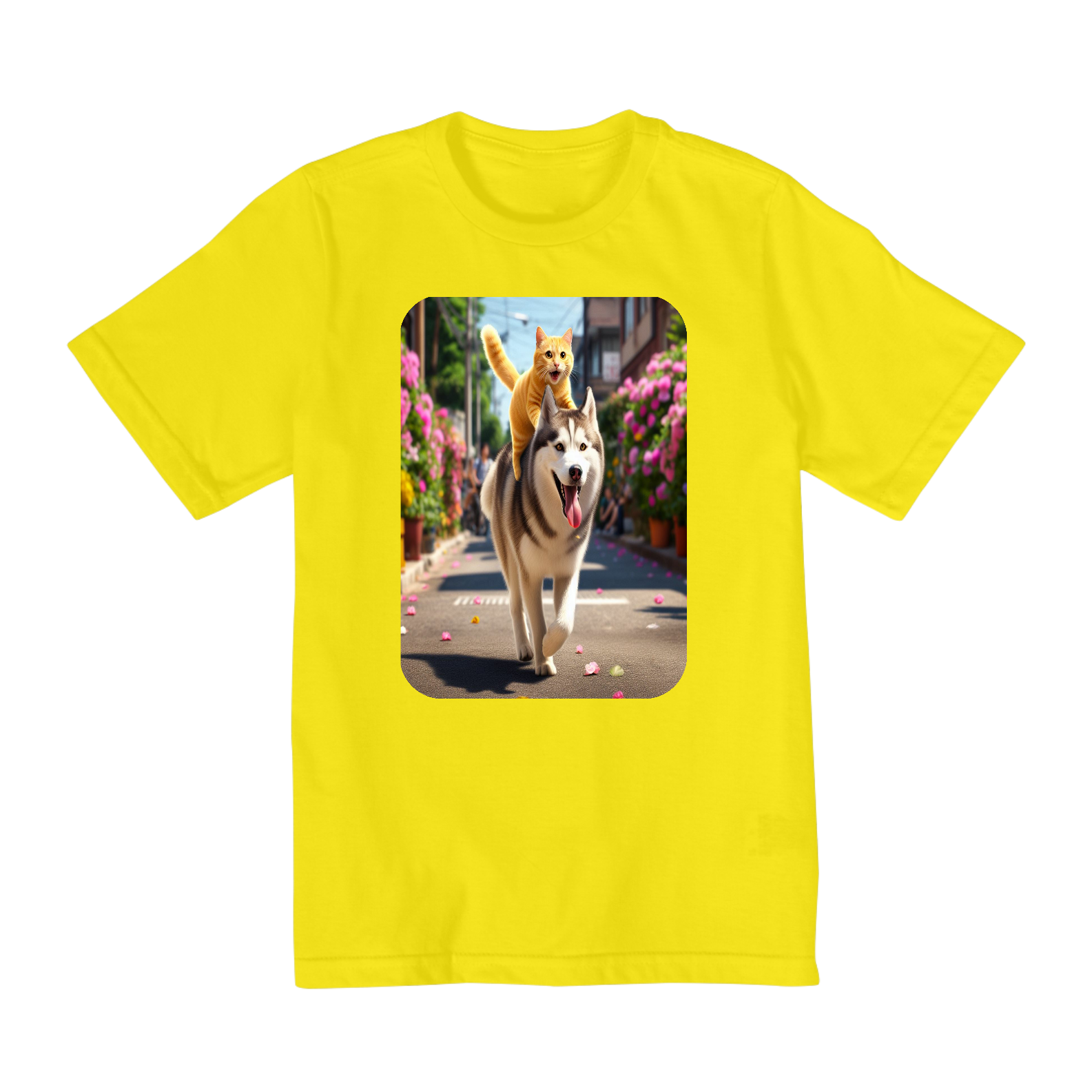 Camiseta Quality Infantil 10a/14a - Camiseta Gatos e Husky