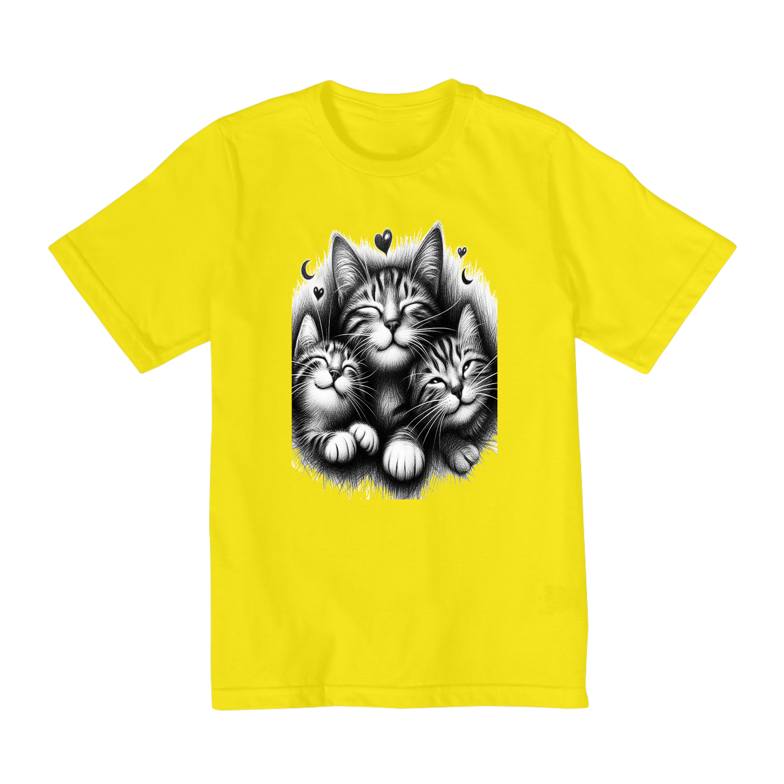 Camiseta Quality Infantil 2a/8a -3 Gatinhos sorrindo