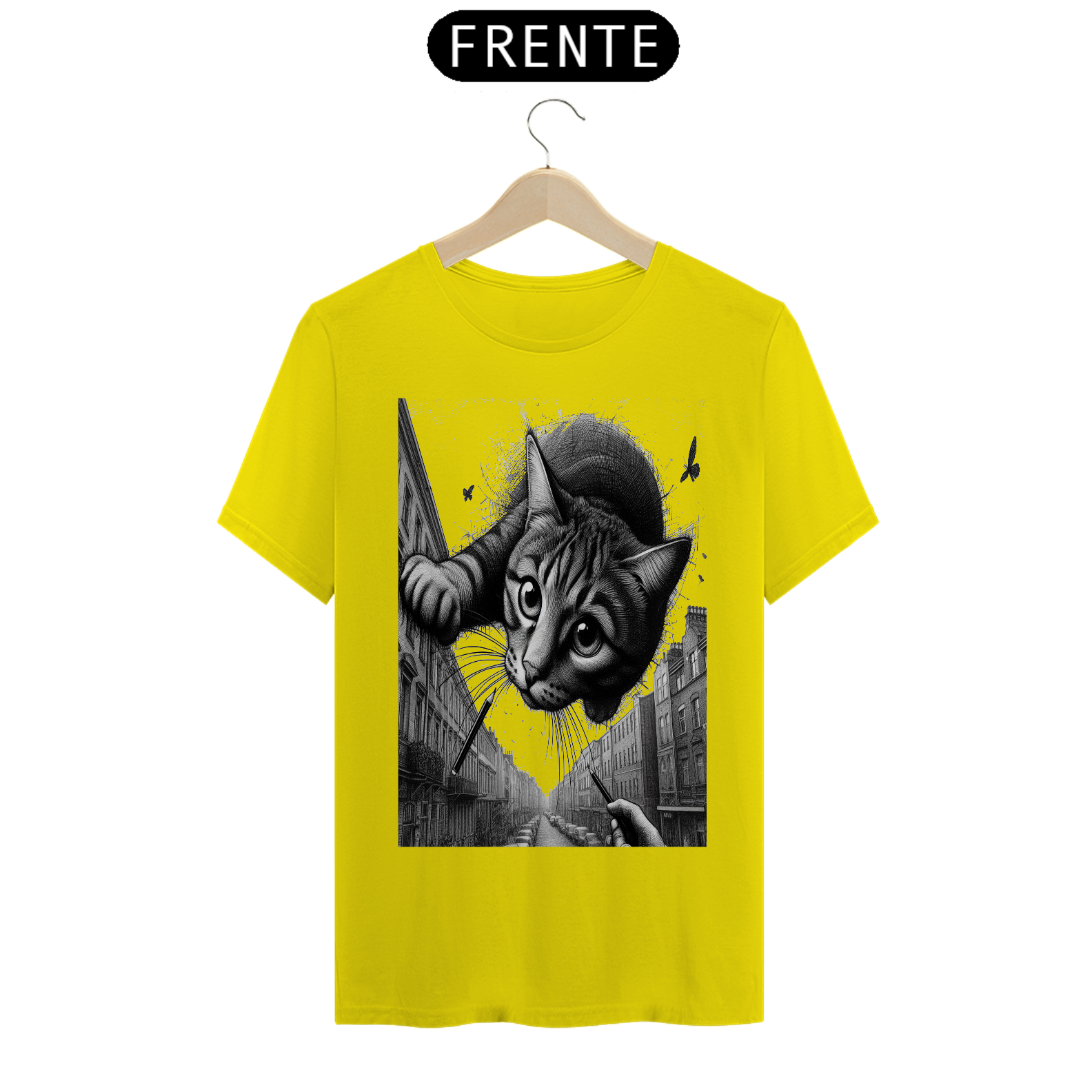 T-Shirt Quality – Gato saindo do céu