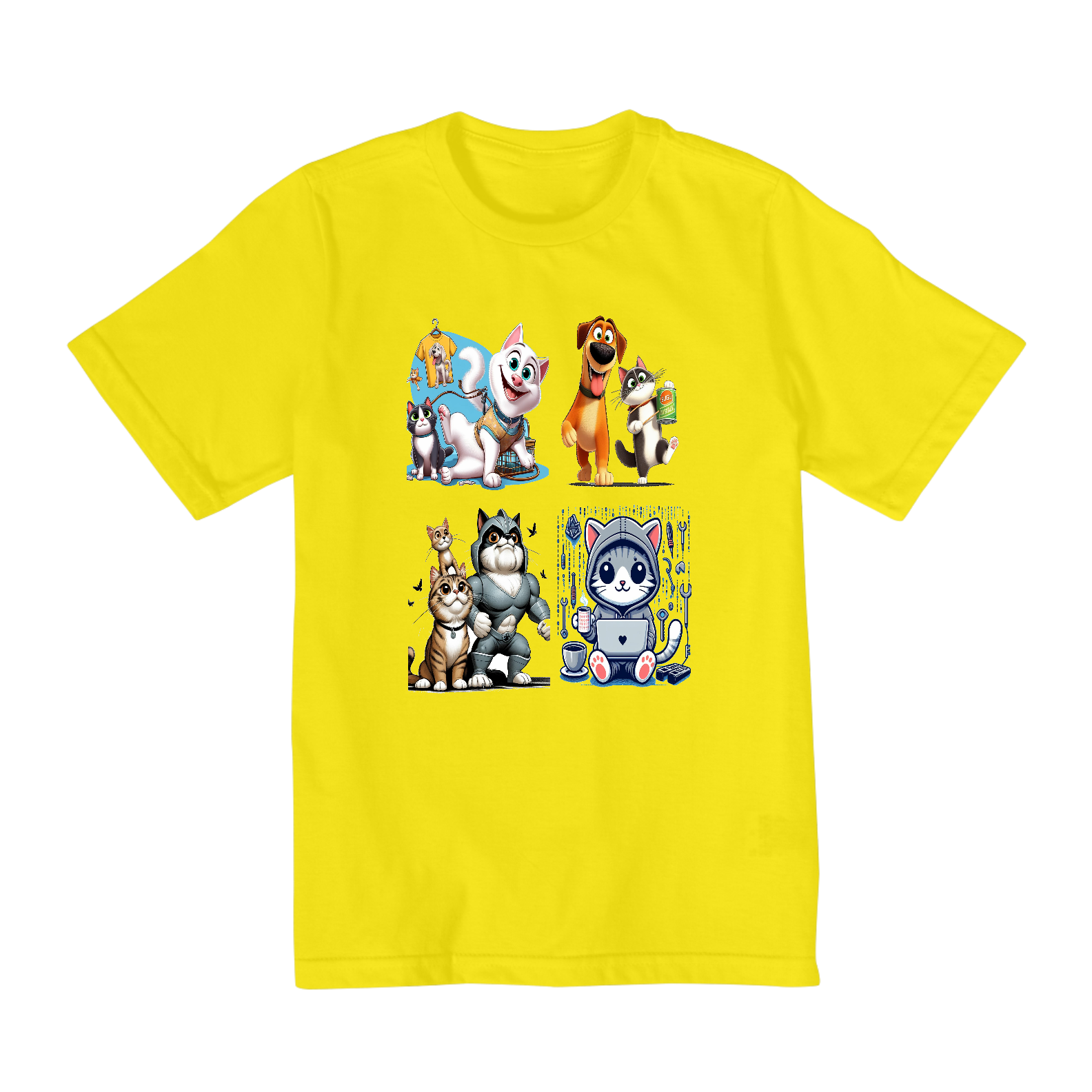 Camiseta Quality Infantil 2a/8a - Quadro Gatos