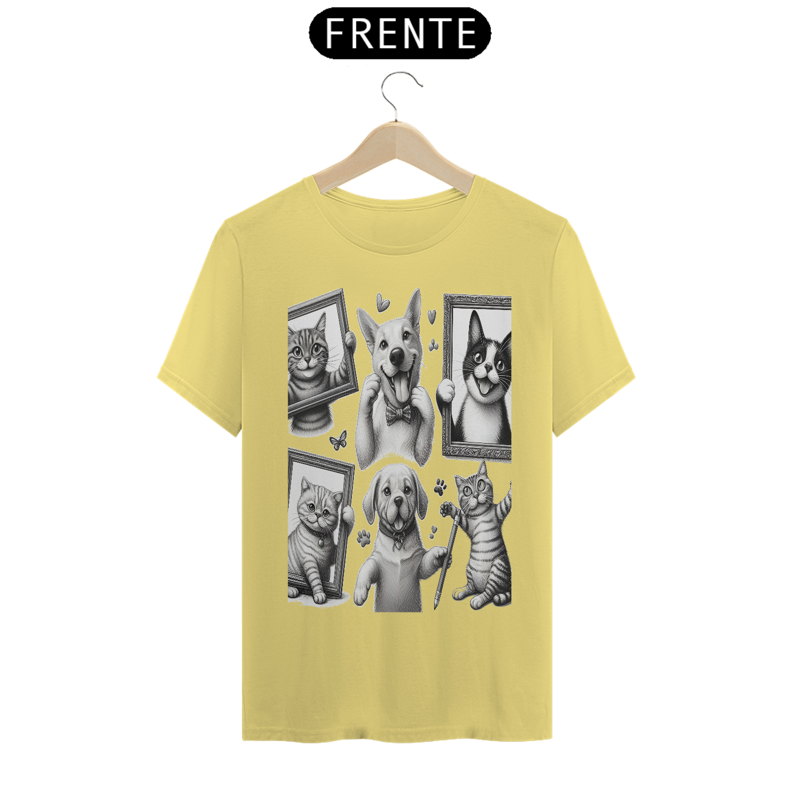 T-Shirt Estonada –  Gatos e cachorro Coletânea III