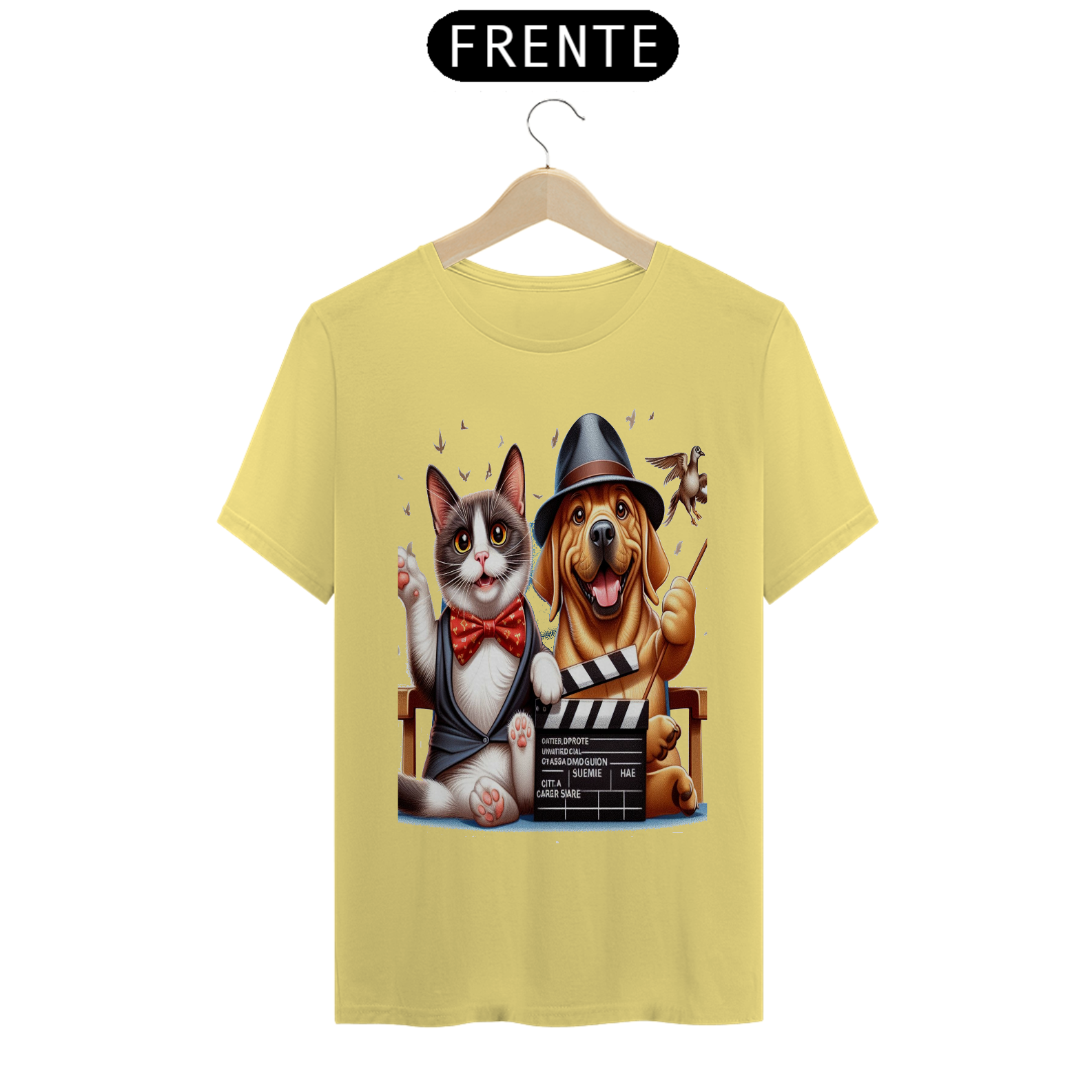 T-Shirt Estonada –  Gato e cachorro 