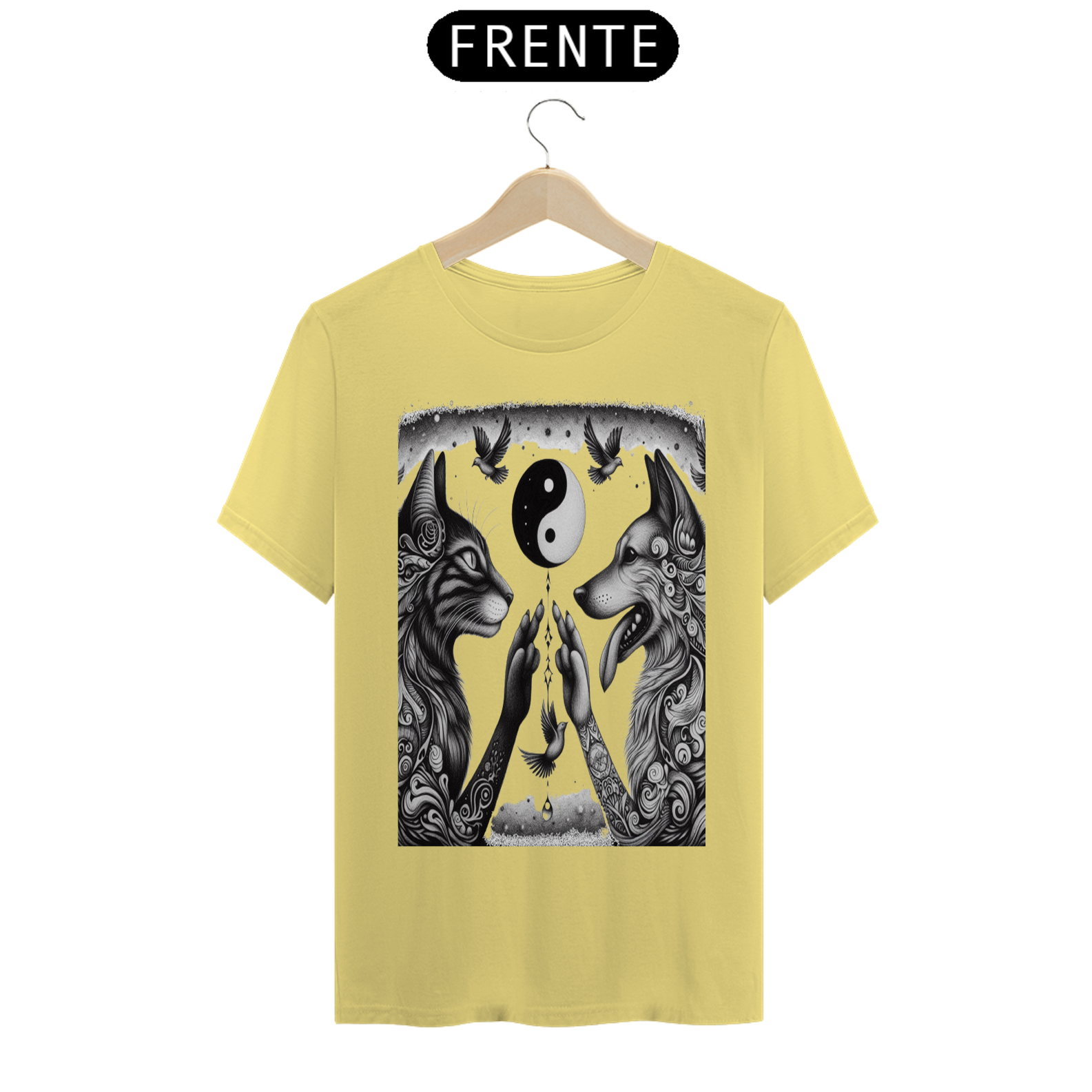 T-Shirt Estonada –  Harmonia Gato e Cão