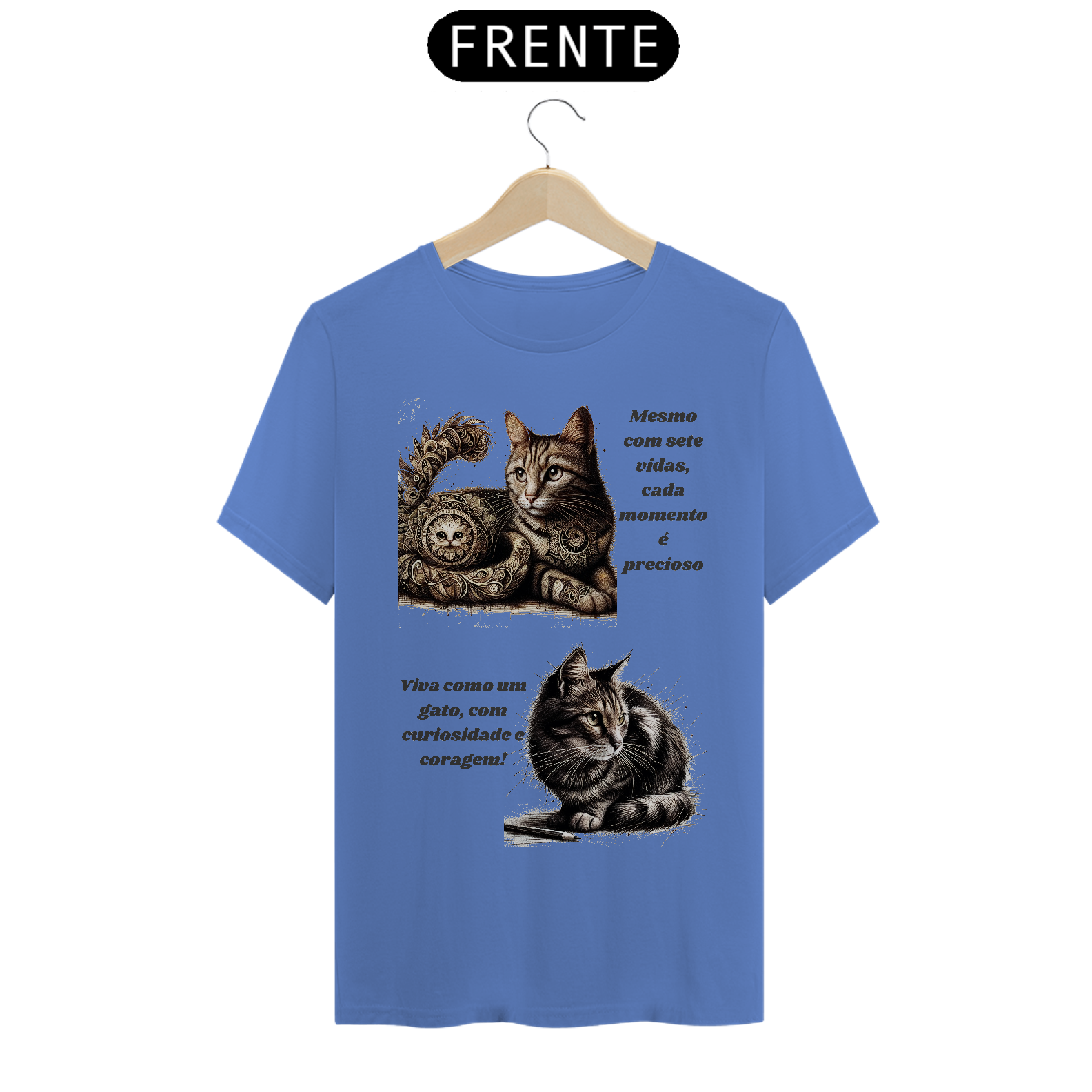 T - Shirt Estonada -Gato em desenho Lápis II