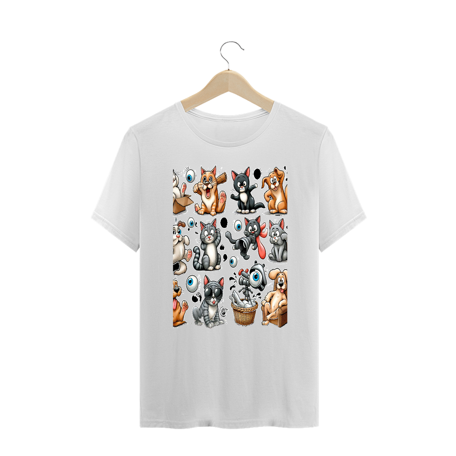 T-Shirt PLUS SIZE - Gatos e cachorro Coletânea II 