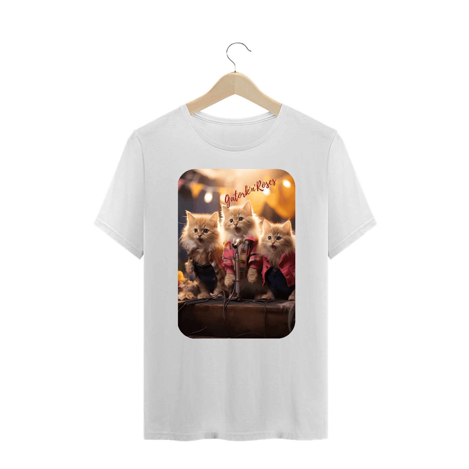 T-Shirt PLUS SIZE -  Gato -Banda Gatork'n' Roses