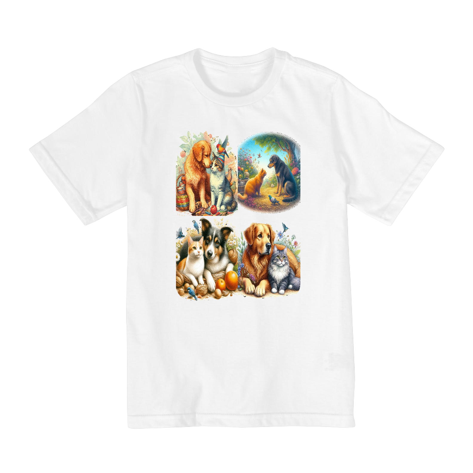 Camiseta Quality Infantil 2a/8a - Gatos&Cães