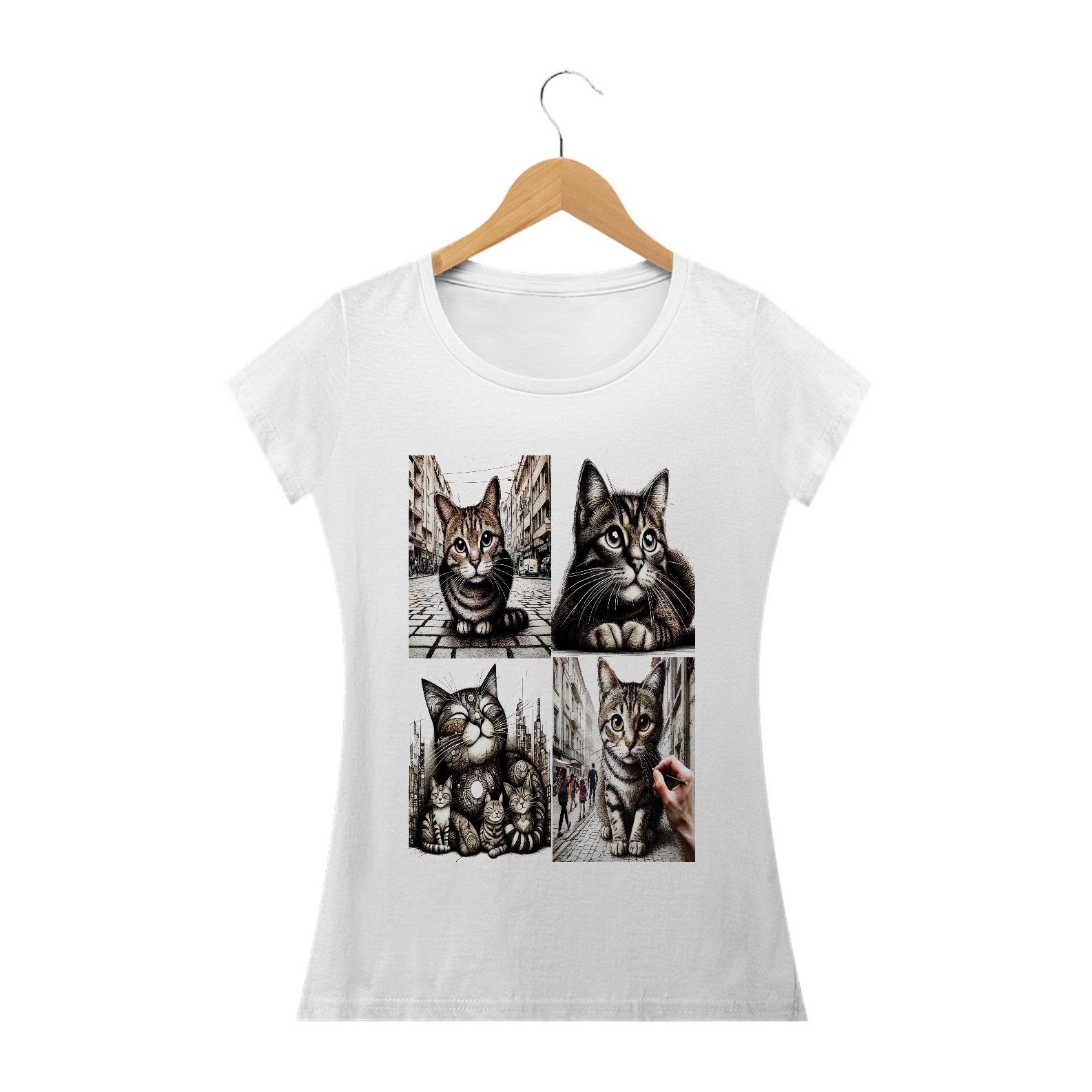 Camiseta Baby Long Classic -4 gatos